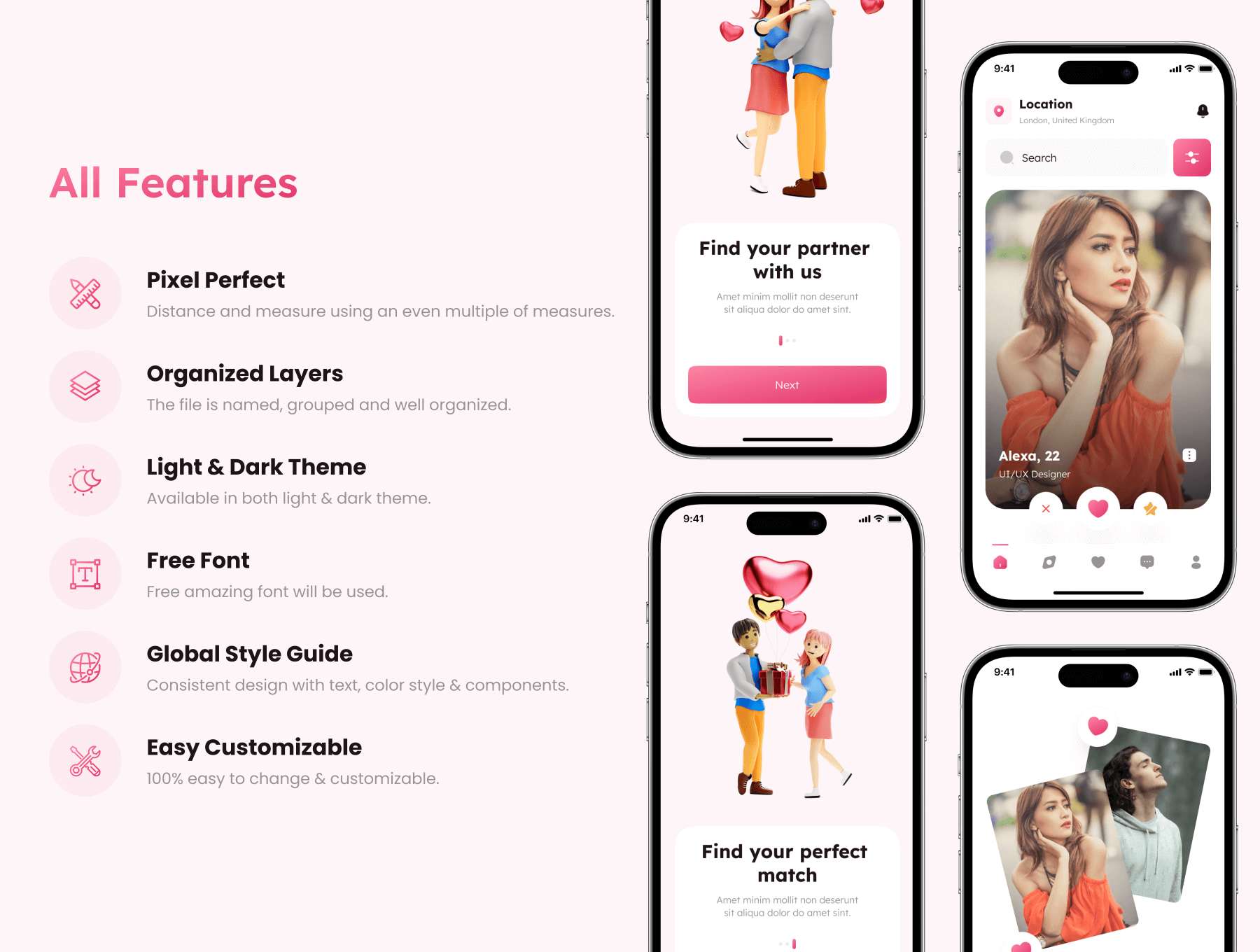 约会Figma素材 IOS UI Kit插图2