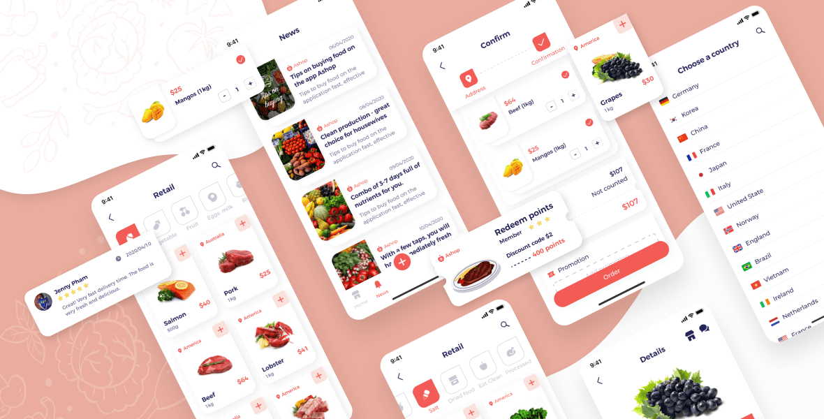 在线购物app ui kit用户界面设计模板—Ashop .Sketch .Figma .Adob​​e XD插图5