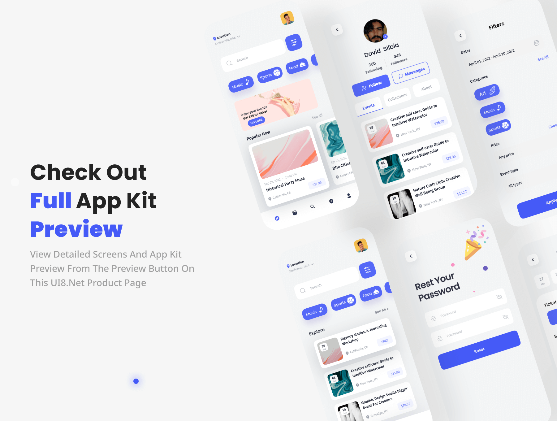 活动预订APP UI Kit设计模版 Figma插图3