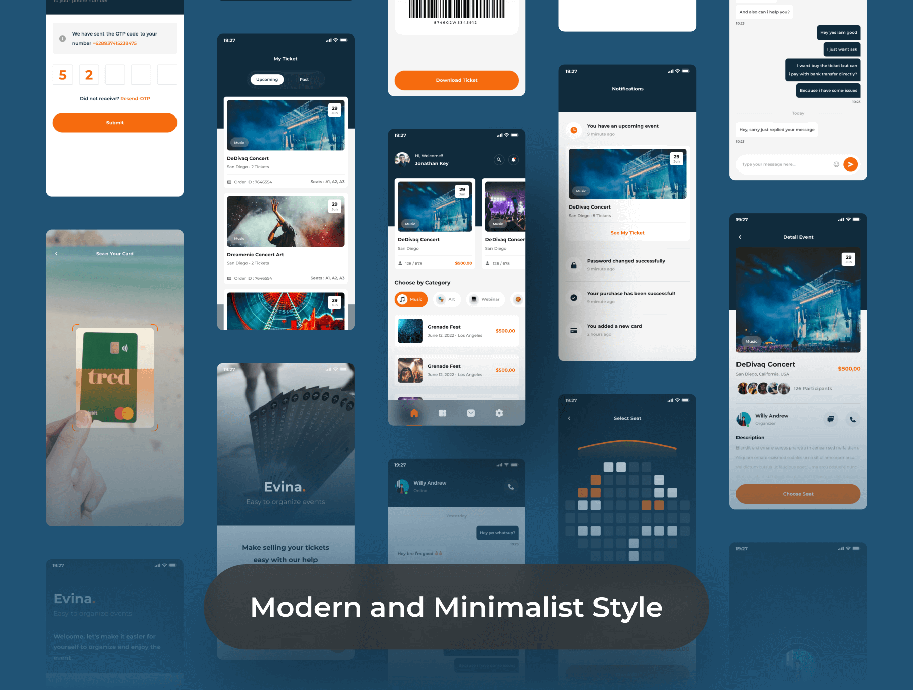 活动门票预订小程序移动端App UI Kit工具包 Figma素材