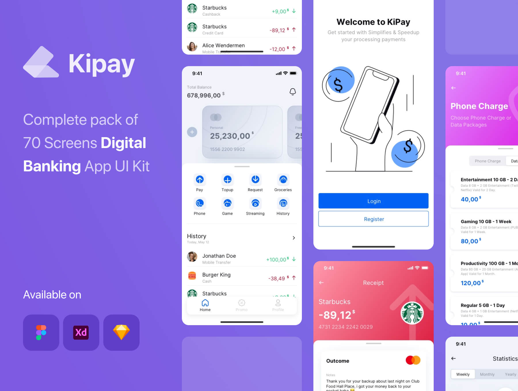 金融数字银行iOS APP UI Kit设计模板插图