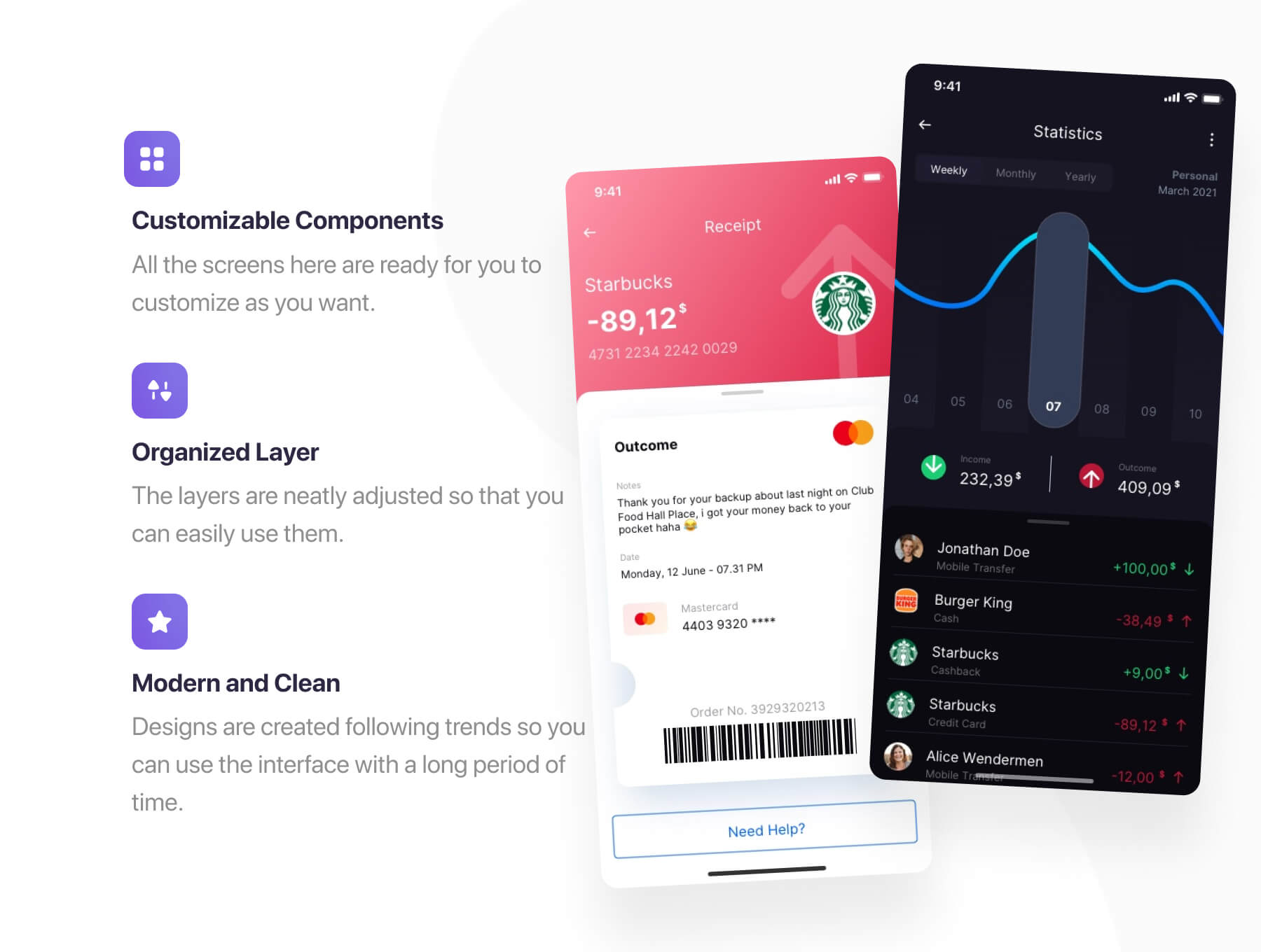 金融数字银行iOS APP UI Kit设计模板插图1