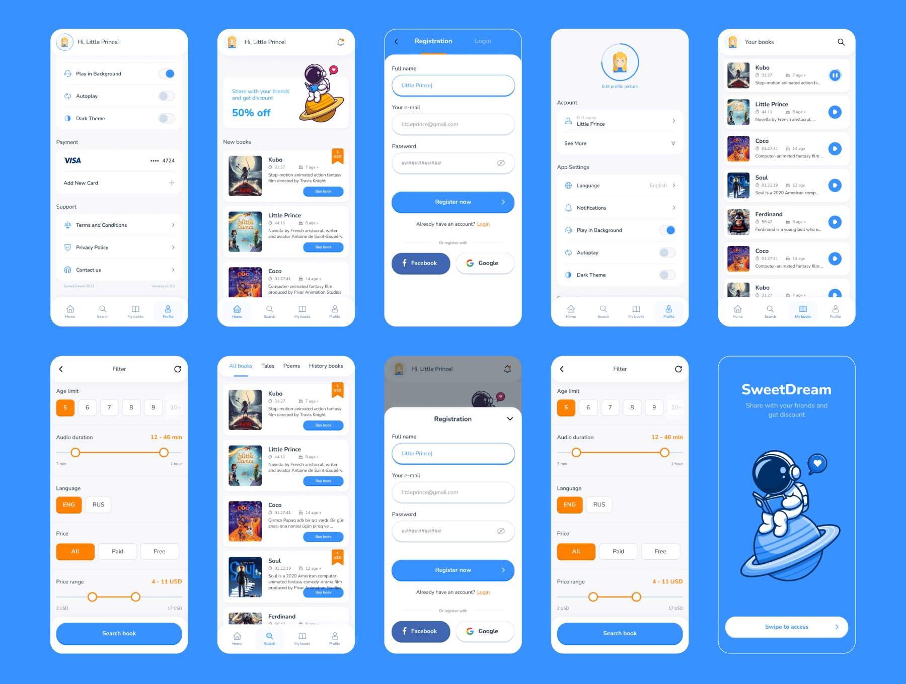 有声读物电子书移动端App UI 套件 Figma工具包插图4