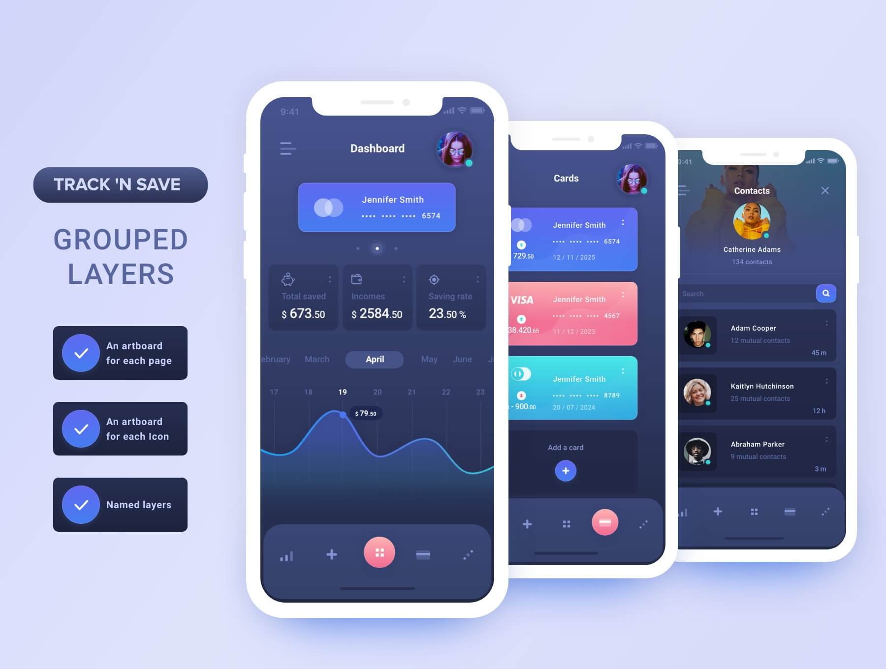 个人财物记账移动端小程序 UI 套件 xd素材插图2