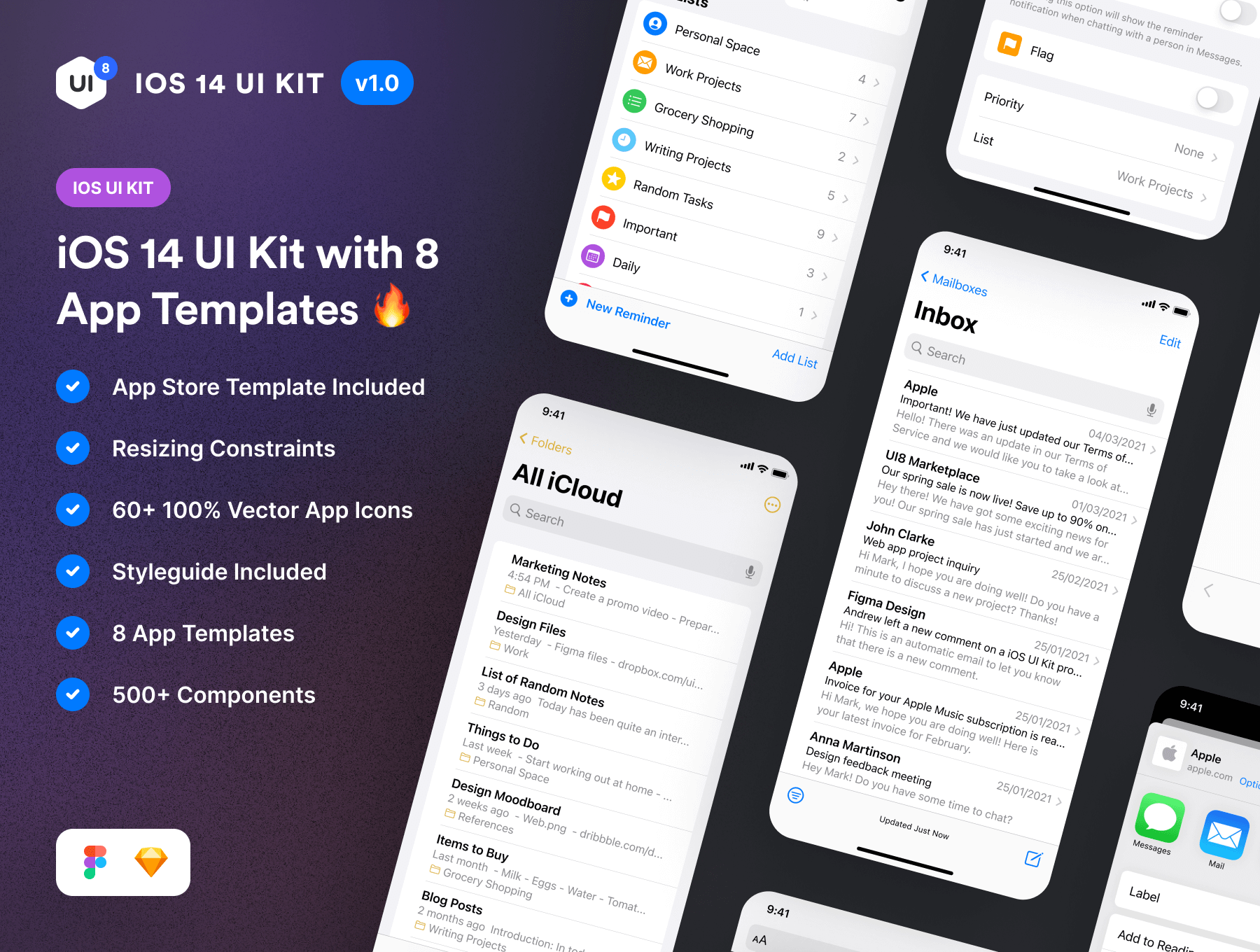 苹果iOS 14 app应用界面设计和组件模板插图