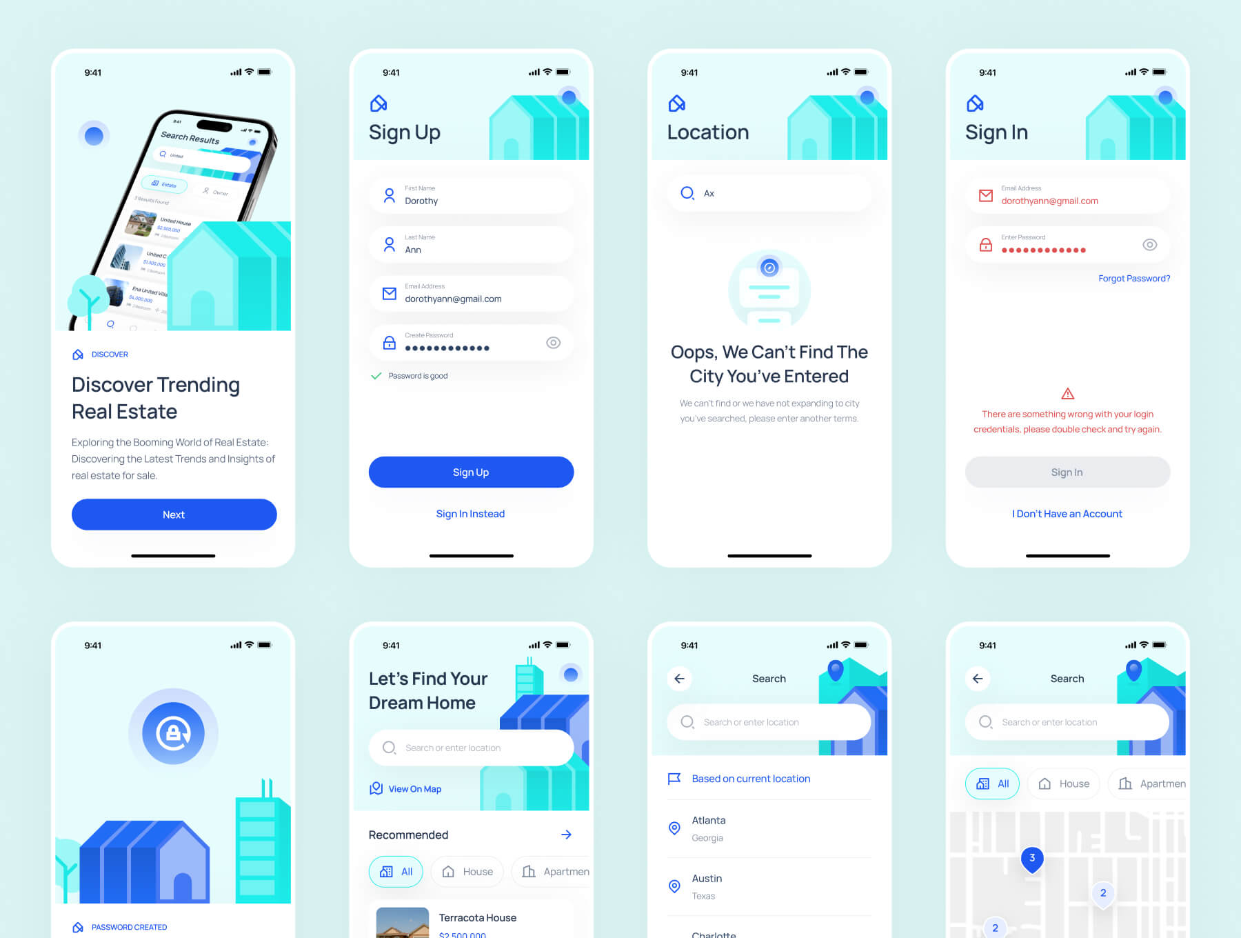 房地产应用程序 UI 套件  Figma 素材资源插图4