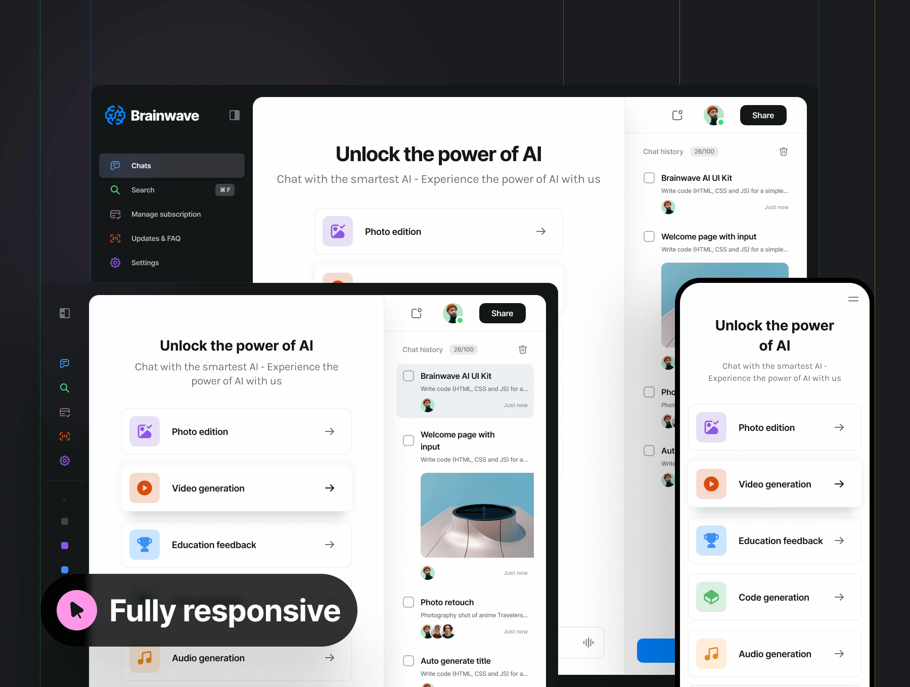 ChatGPT 延伸品AI UI设计模板 Figma源文件 HTML代码 React插图1