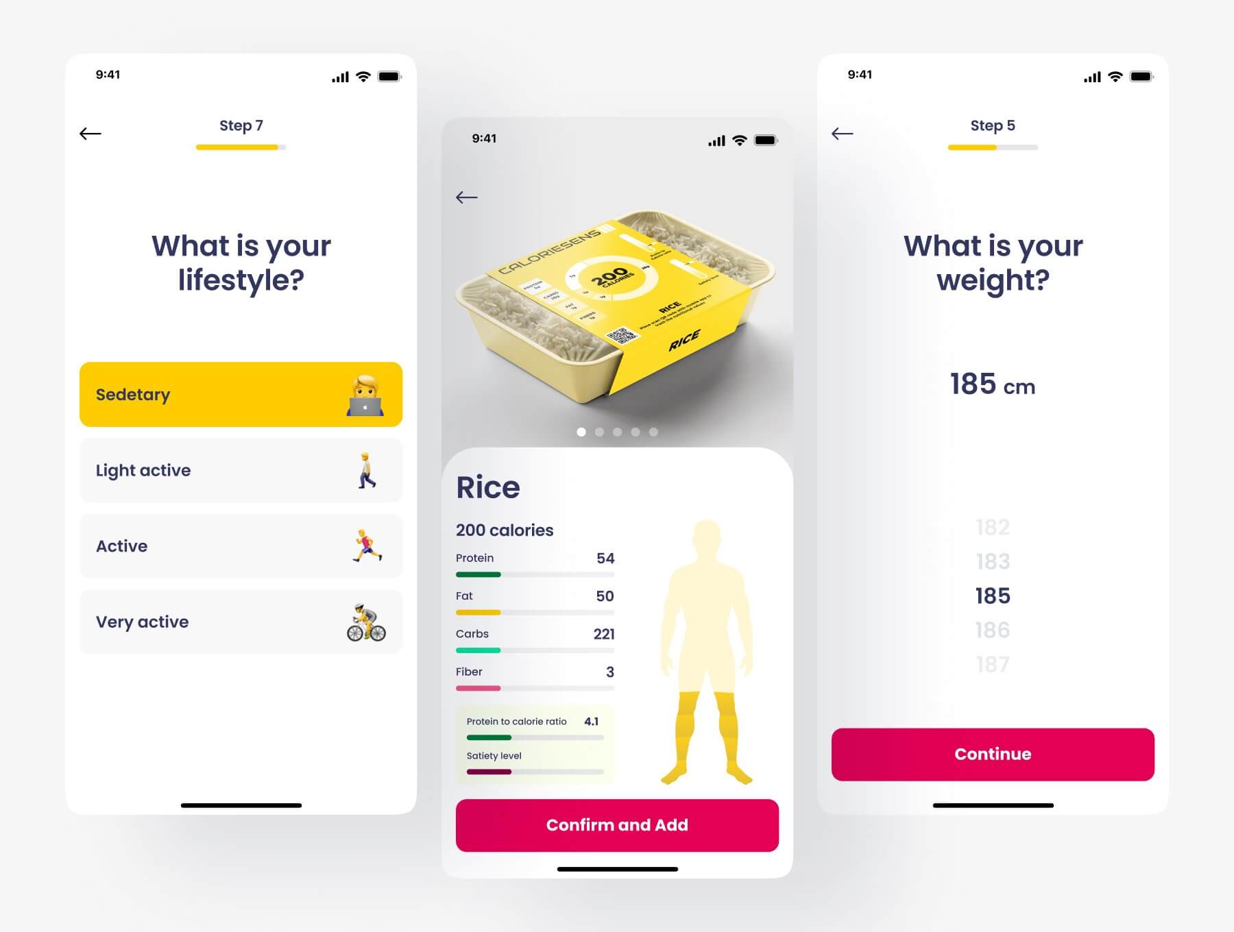 卡路里追踪App小程序 UI设计素材模板 Figma源文件下载