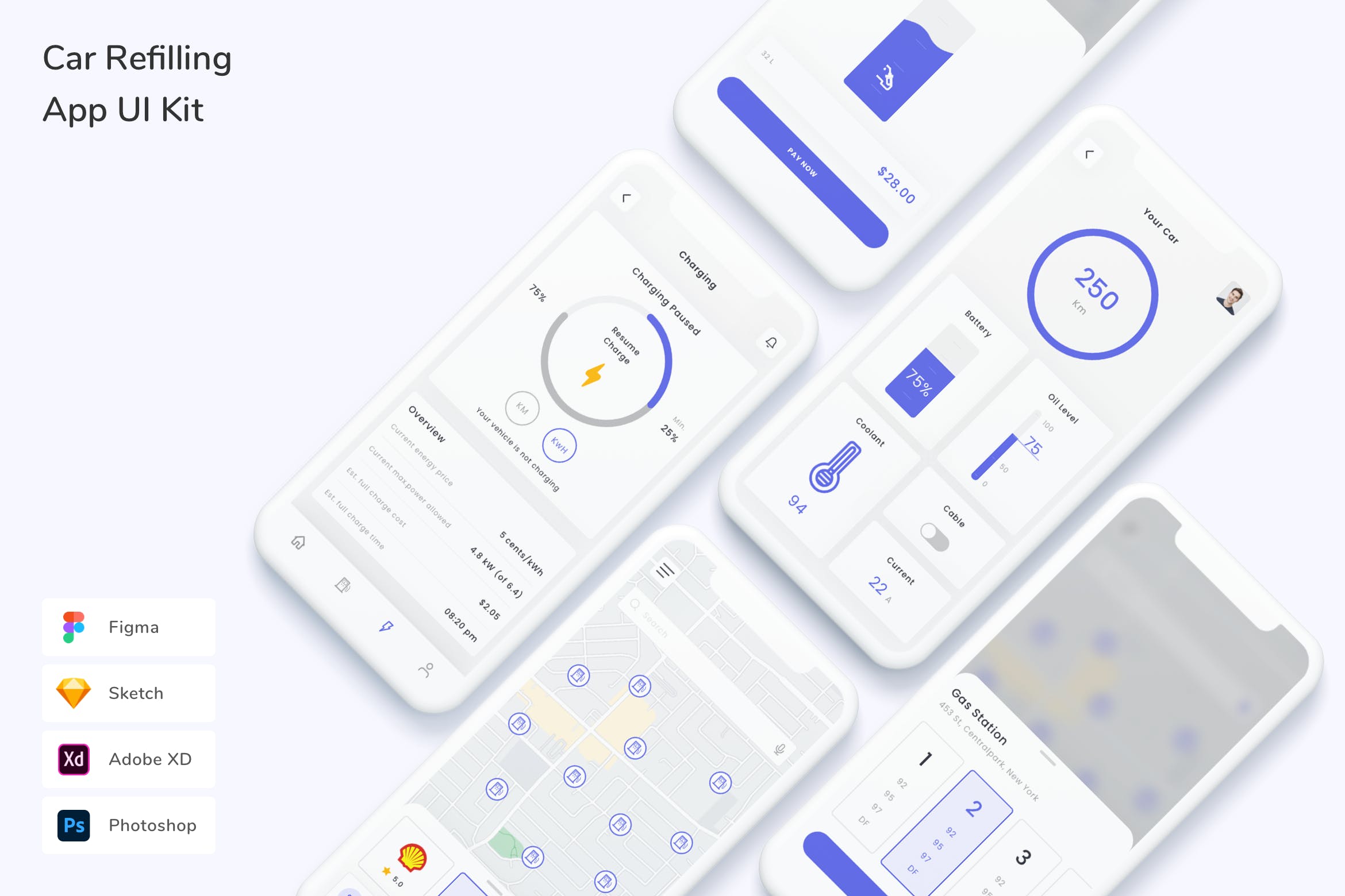 汽车加油APP小程序 UI 套件设计模板 Figma源文件素材下载插图