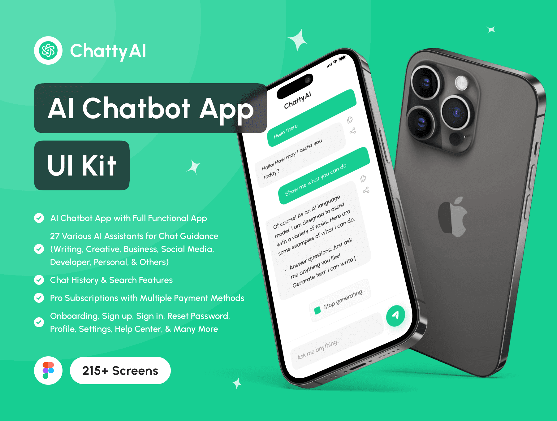 ChattyAI – 人工智能聊天机器人App UI 套件 Figma源文件插图