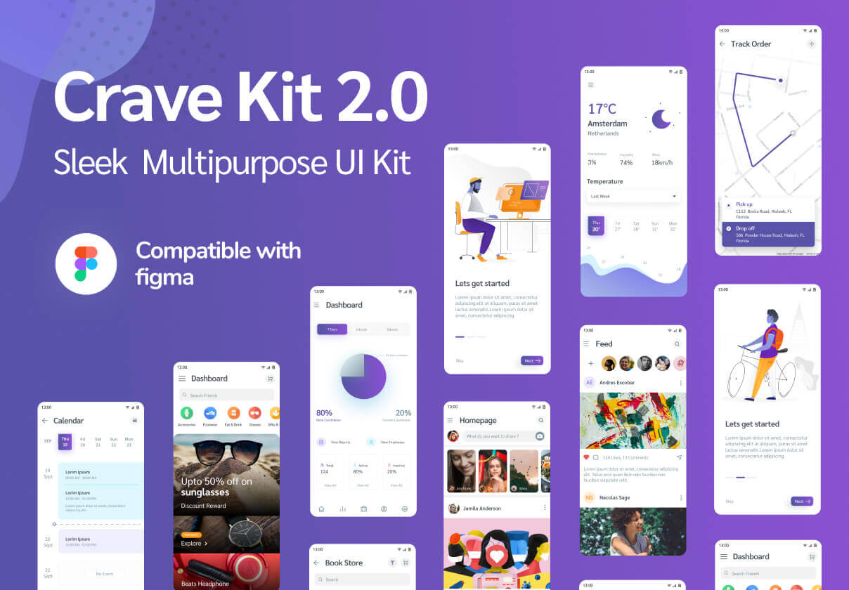 48+多用途app小程序 UI 设计模板套件 Figma源文件素材下载插图