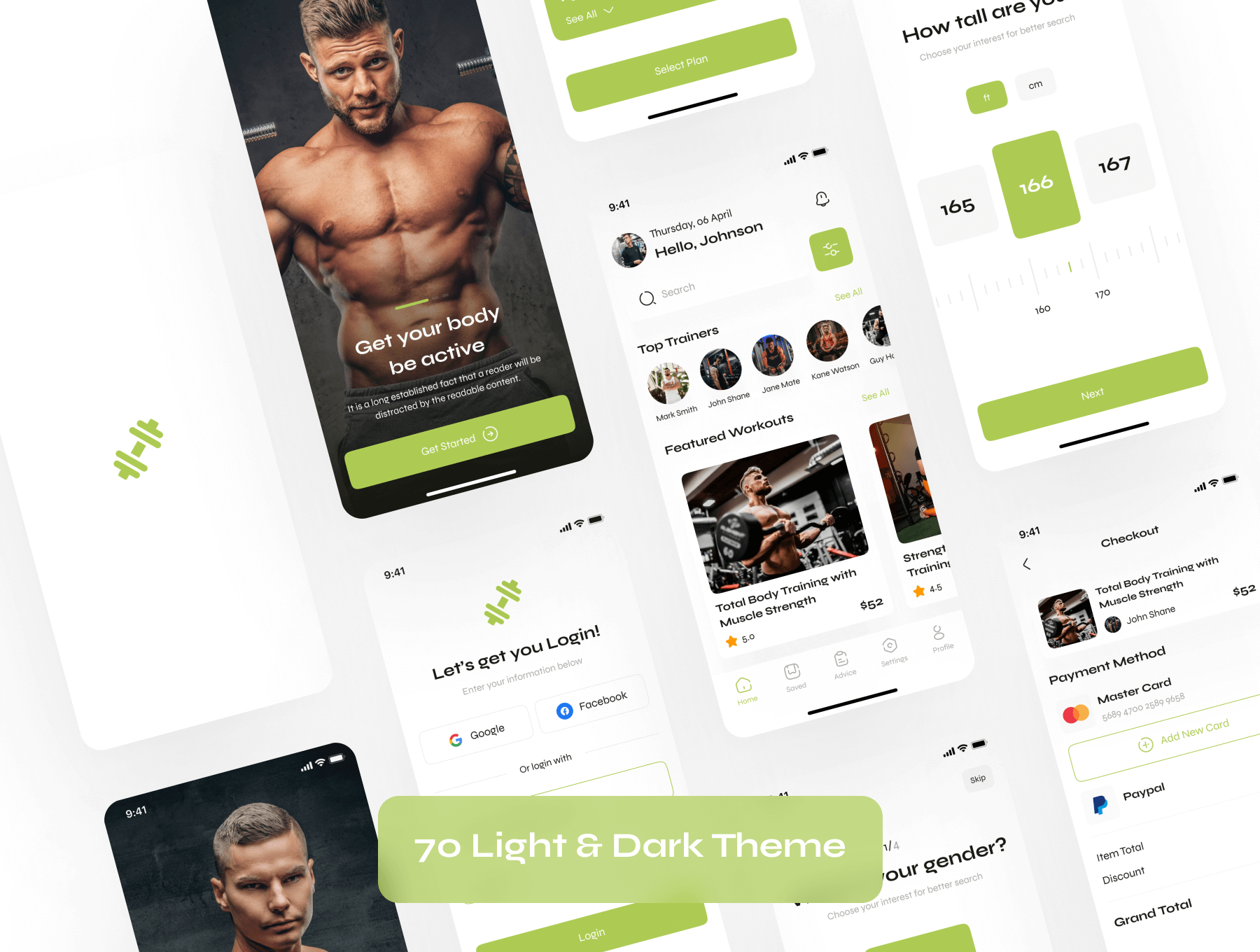 健身锻炼App小程序 UI 设计模板 Figma工具包插图3