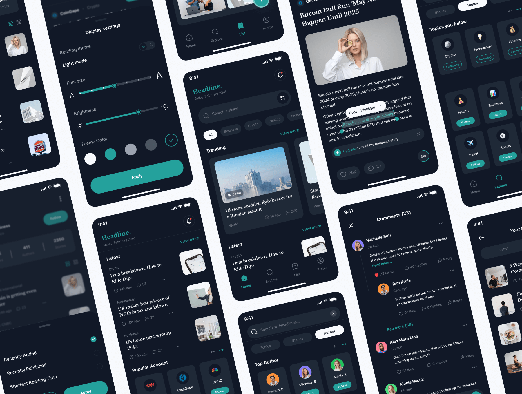 新闻APP小程序用户界面 UI 设计模板套件 Figma源文件素材下载插图5