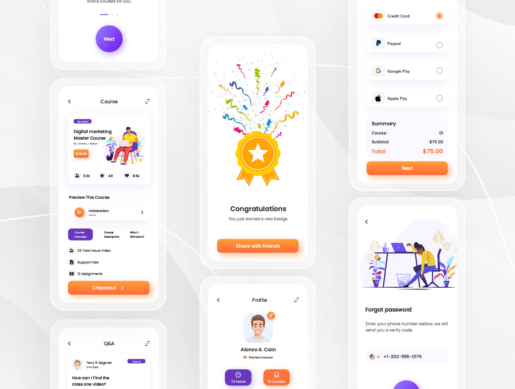 在线学习APP小程序应用程序 UI 设计模板套件 XD源文件素材下载插图1