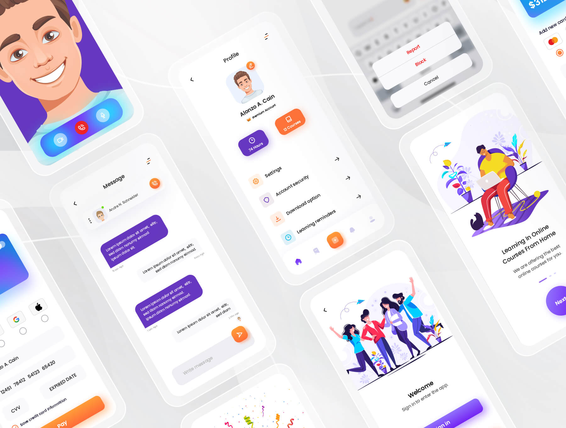 在线学习APP小程序应用程序 UI 设计模板套件 XD源文件素材下载插图2
