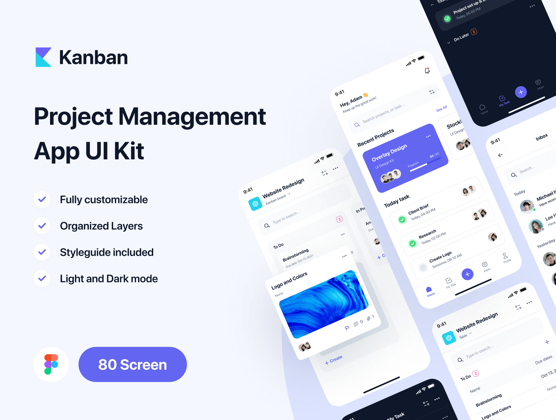 项目管理应用程序 UI 设计模板工具包 Figma源文件素材下载插图