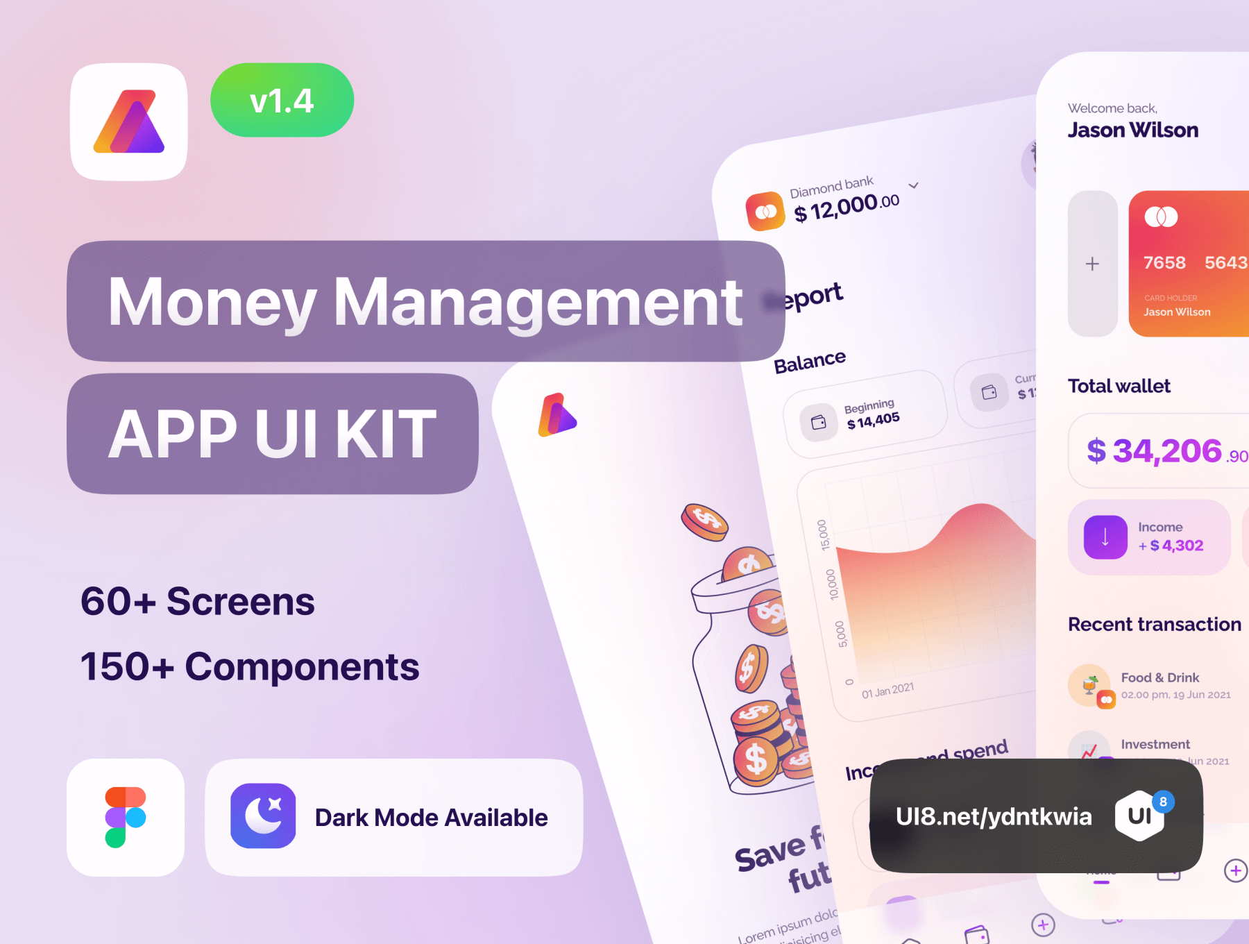 资金理财管理APP小程序应用程序 UI 设计模板套件 Figma源文件素材下载插图