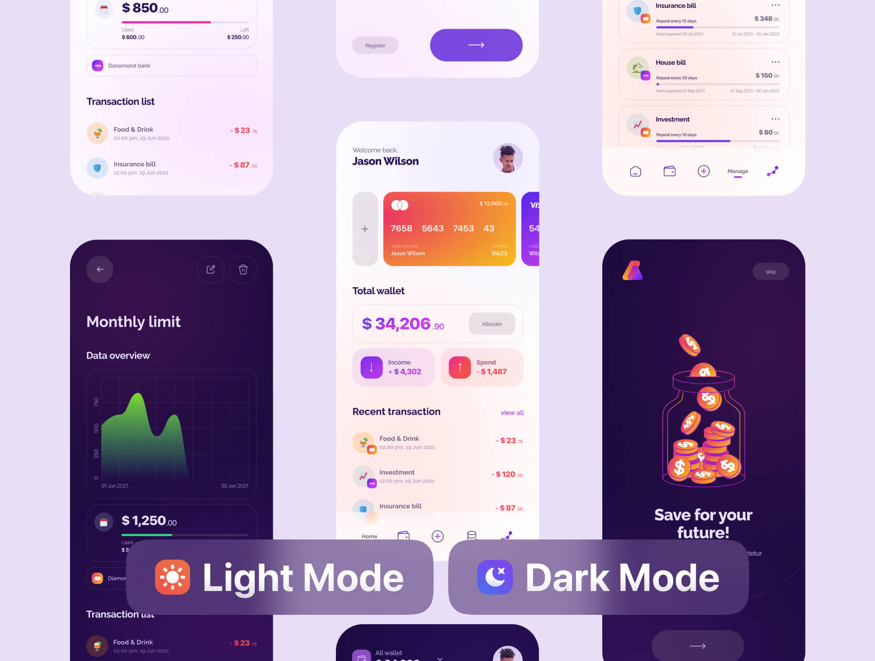 资金理财管理APP小程序应用程序 UI 设计模板套件 Figma源文件素材下载插图1