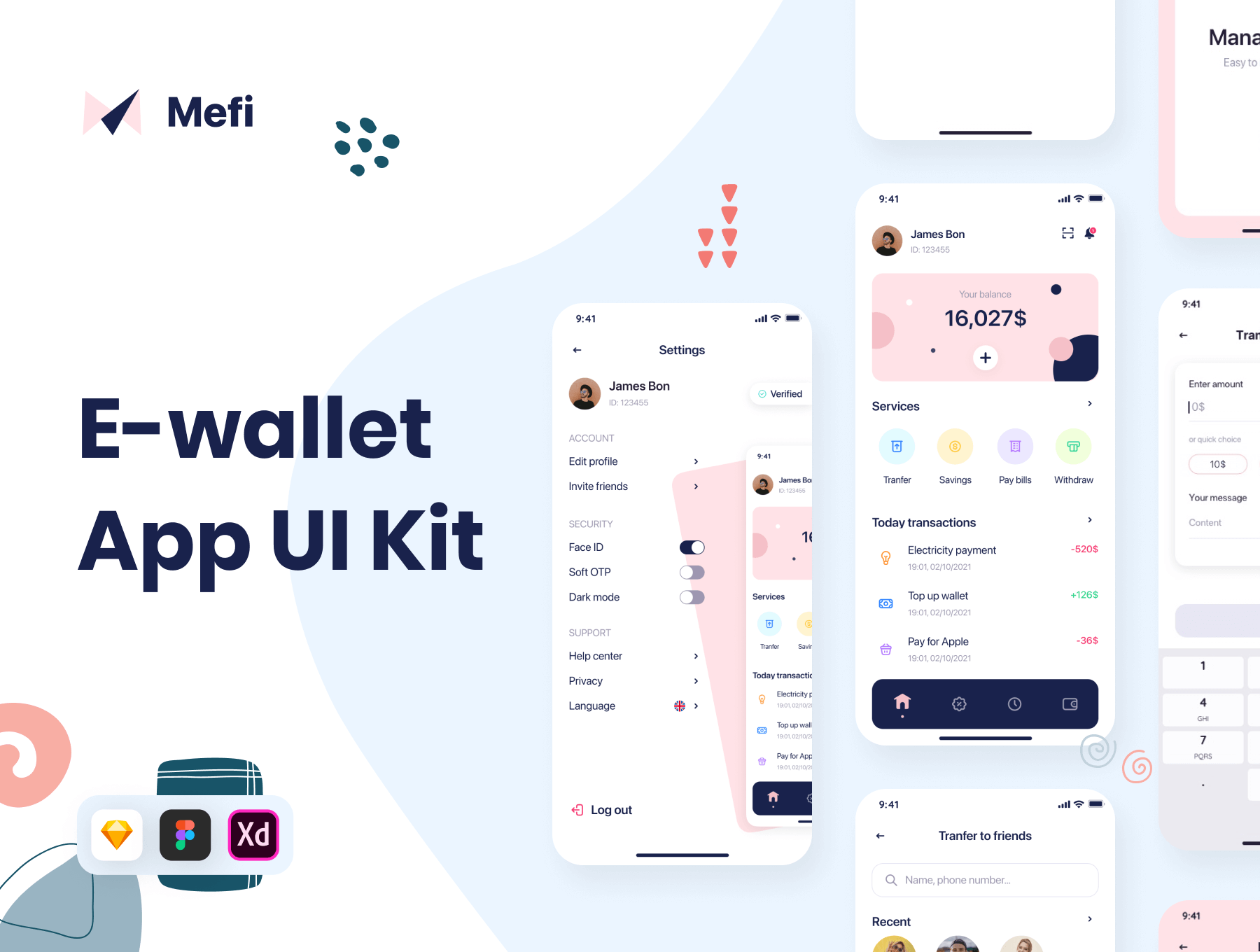 电子钱包APP小程序应用程序 UI 设计模板套件 Figma源文件素材下载插图