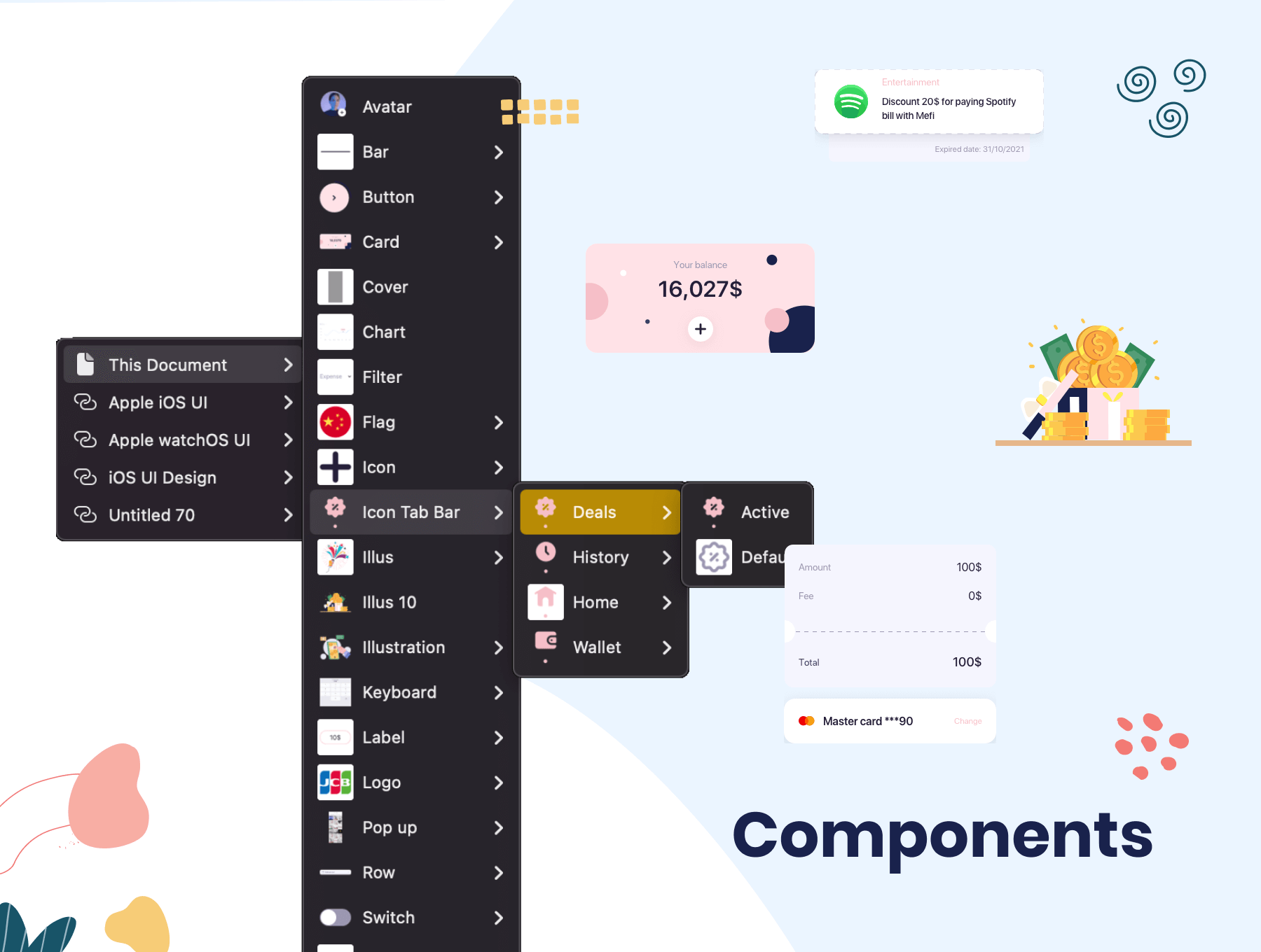 电子钱包APP小程序应用程序 UI 设计模板套件 Figma源文件素材下载插图3