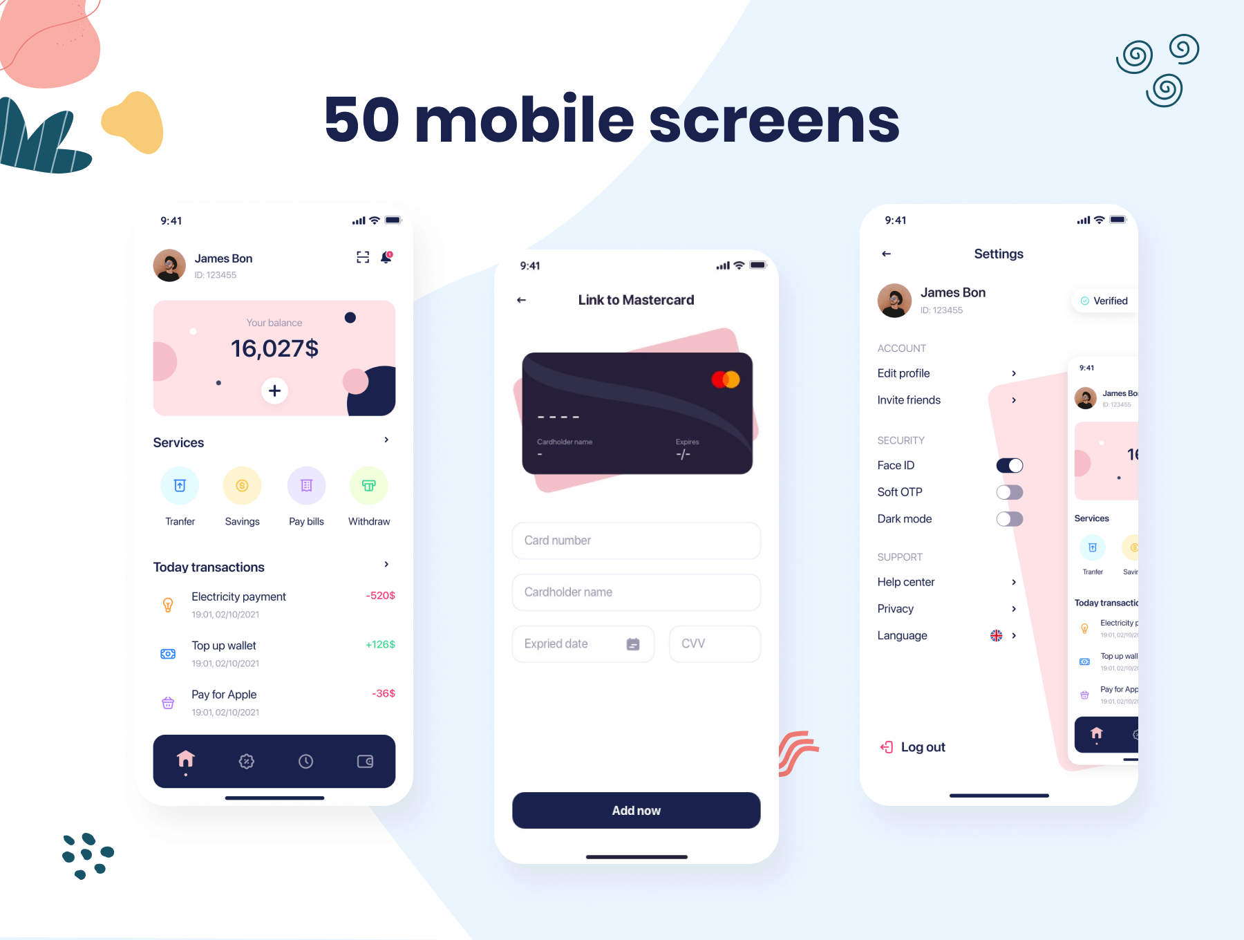 电子钱包APP小程序应用程序 UI 设计模板套件 Figma源文件素材下载插图4