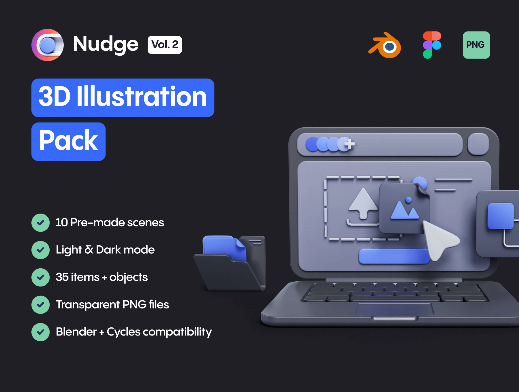 办公类3D立体等距模型素材 Blender, Figma, PNG素材下载插图