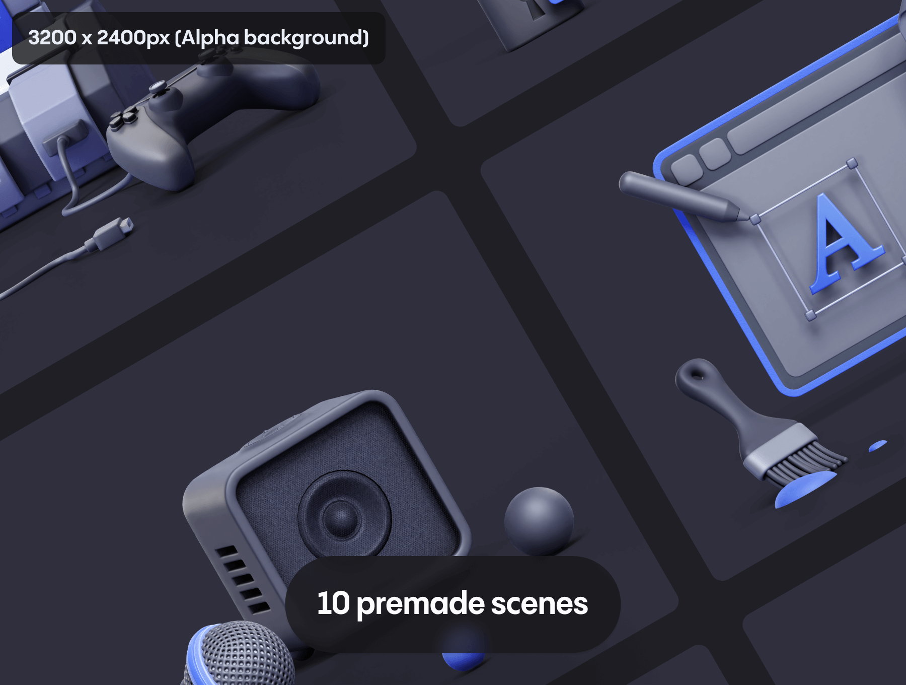 办公类3D立体等距模型素材 Blender, Figma, PNG素材下载插图2