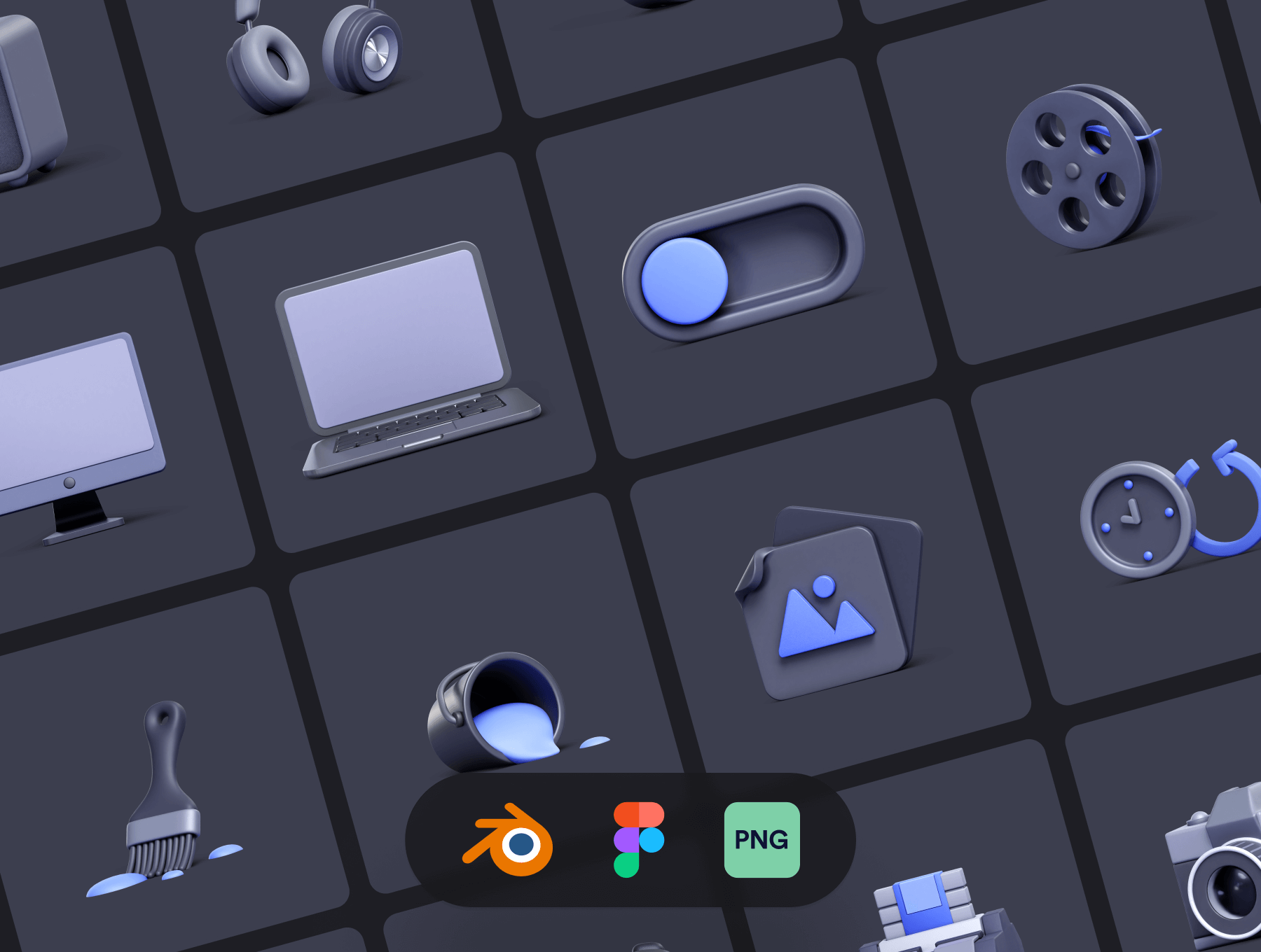 办公类3D立体等距模型素材 Blender, Figma, PNG素材下载插图5