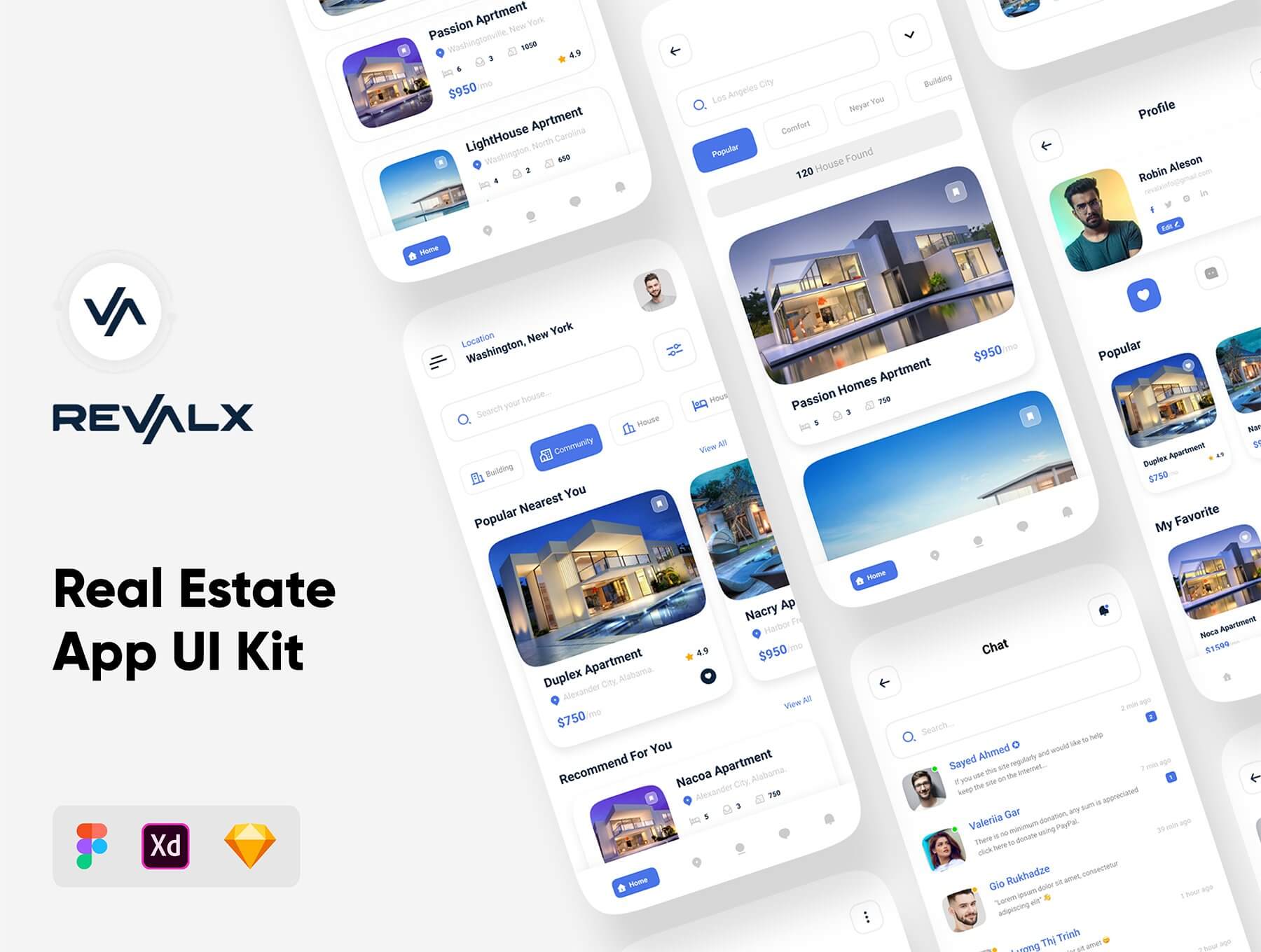 房地产移动小程序App UI设计资源素材套件 Sketch源文件、Figma源文件、XD源文件插图