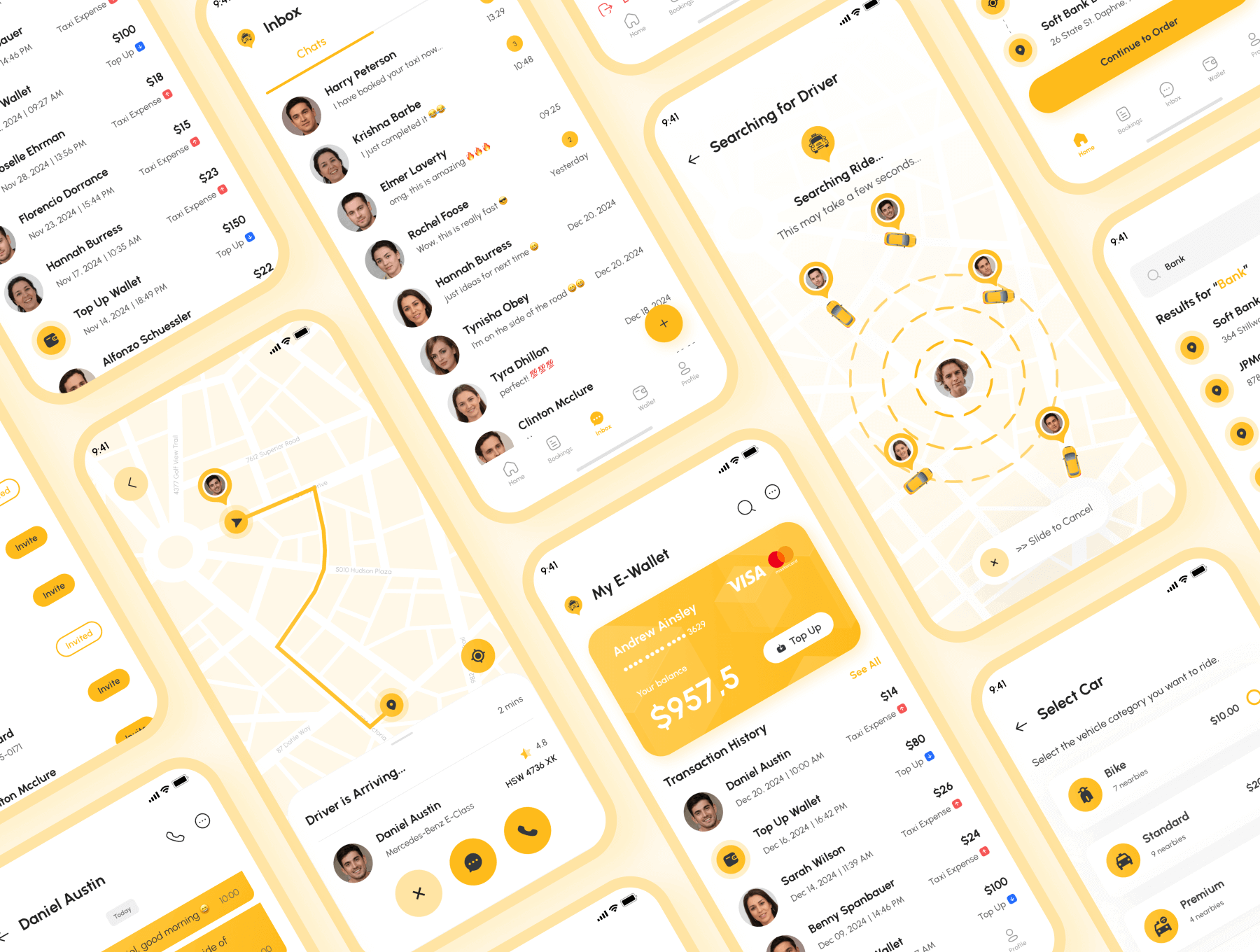 出租车预订APP UI 设计模板 Figma源文件素材下载插图1
