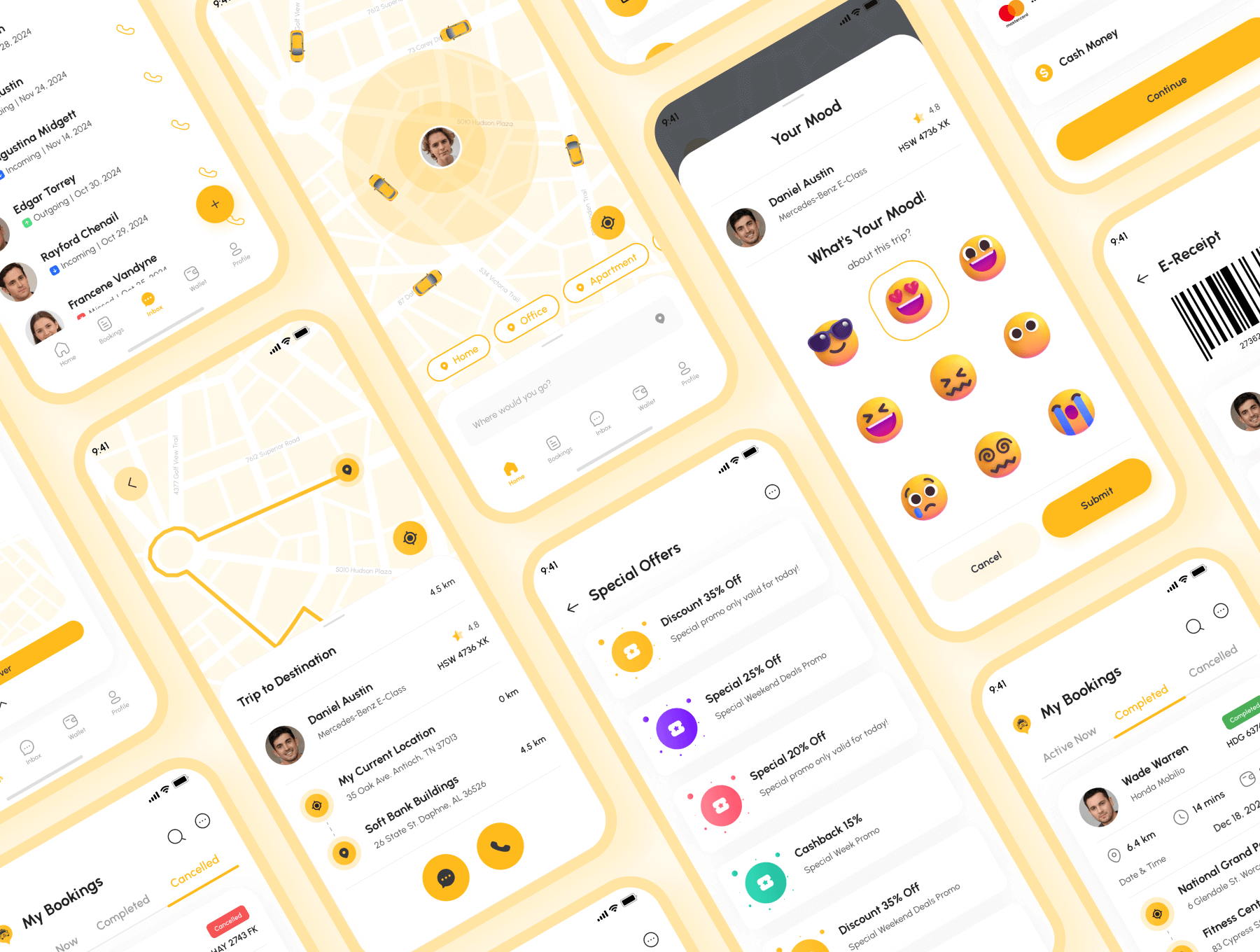 出租车预订APP UI 设计模板 Figma源文件素材下载插图2