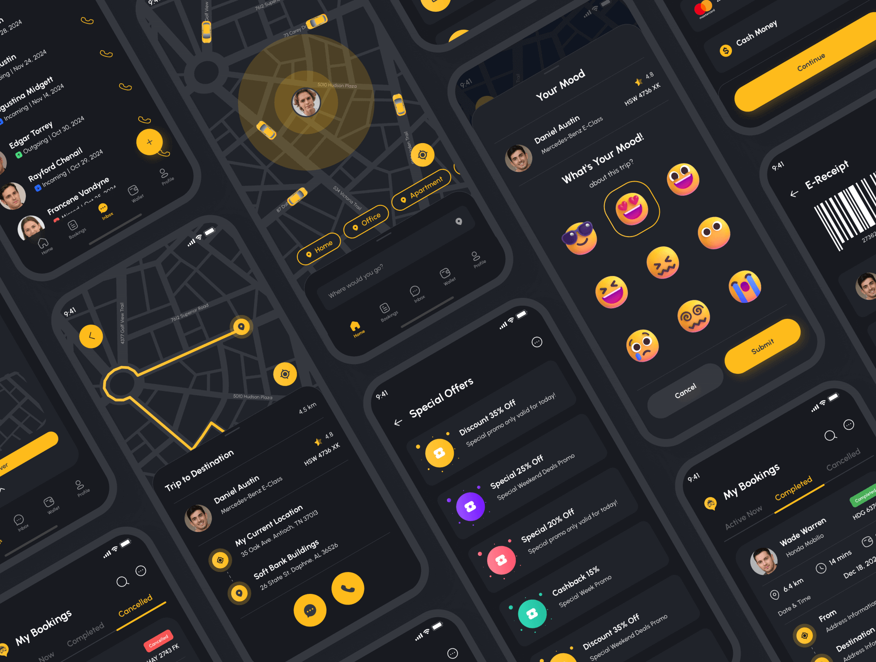 出租车预订APP UI 设计模板 Figma源文件素材下载插图4