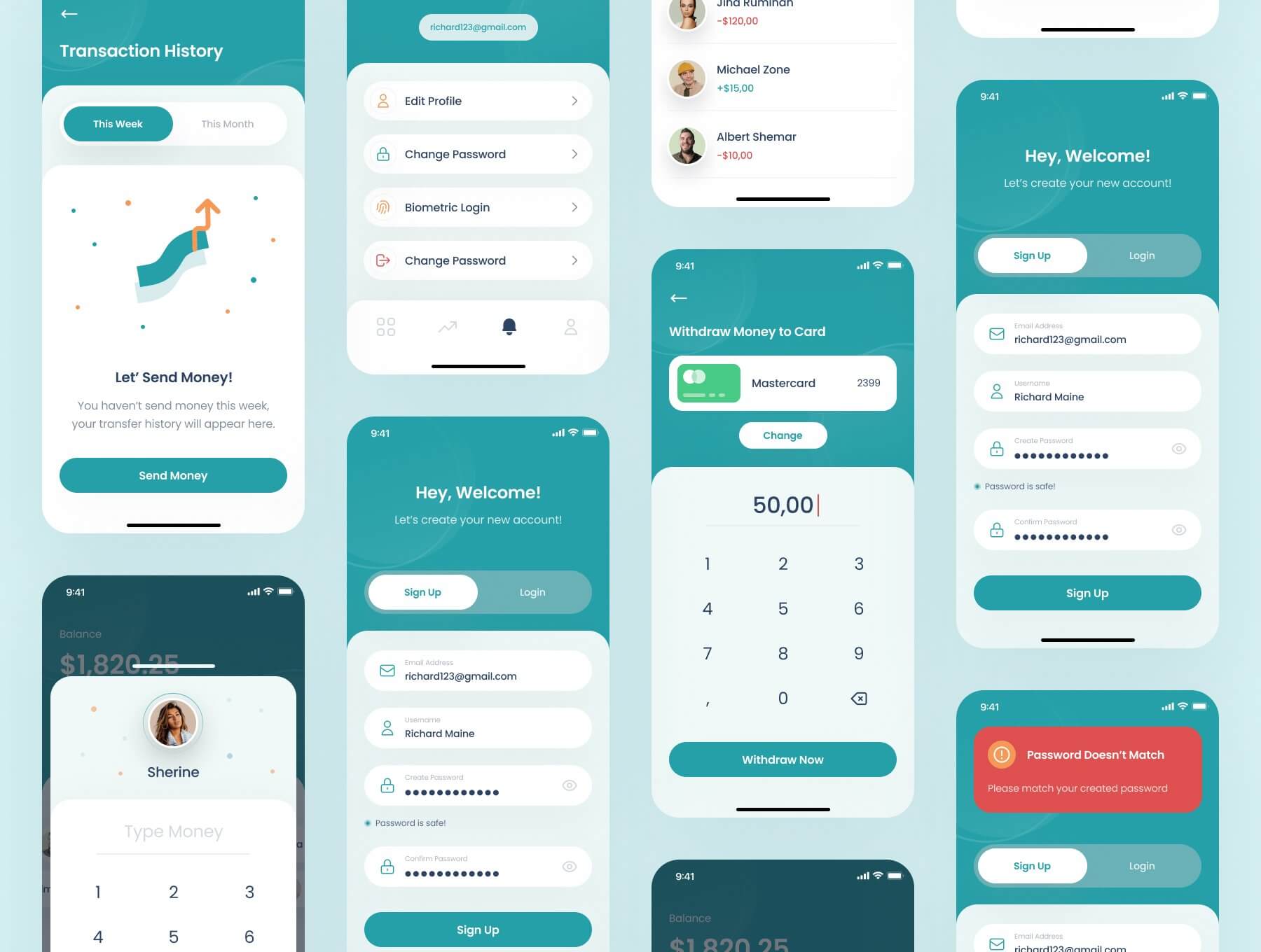 电子钱包APP应用程序 UI 设计模板套件 Figma素材源文件下载插图4