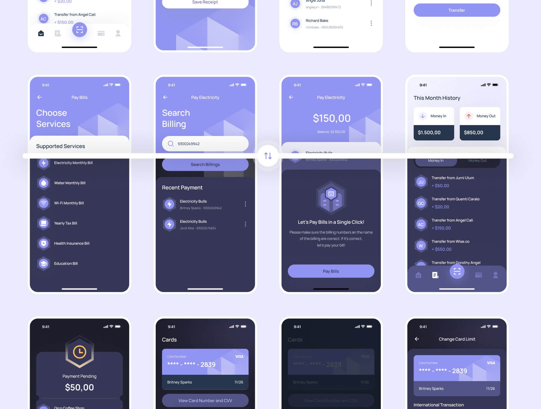手机银行APP UI 套件 Figma素材模板插图5