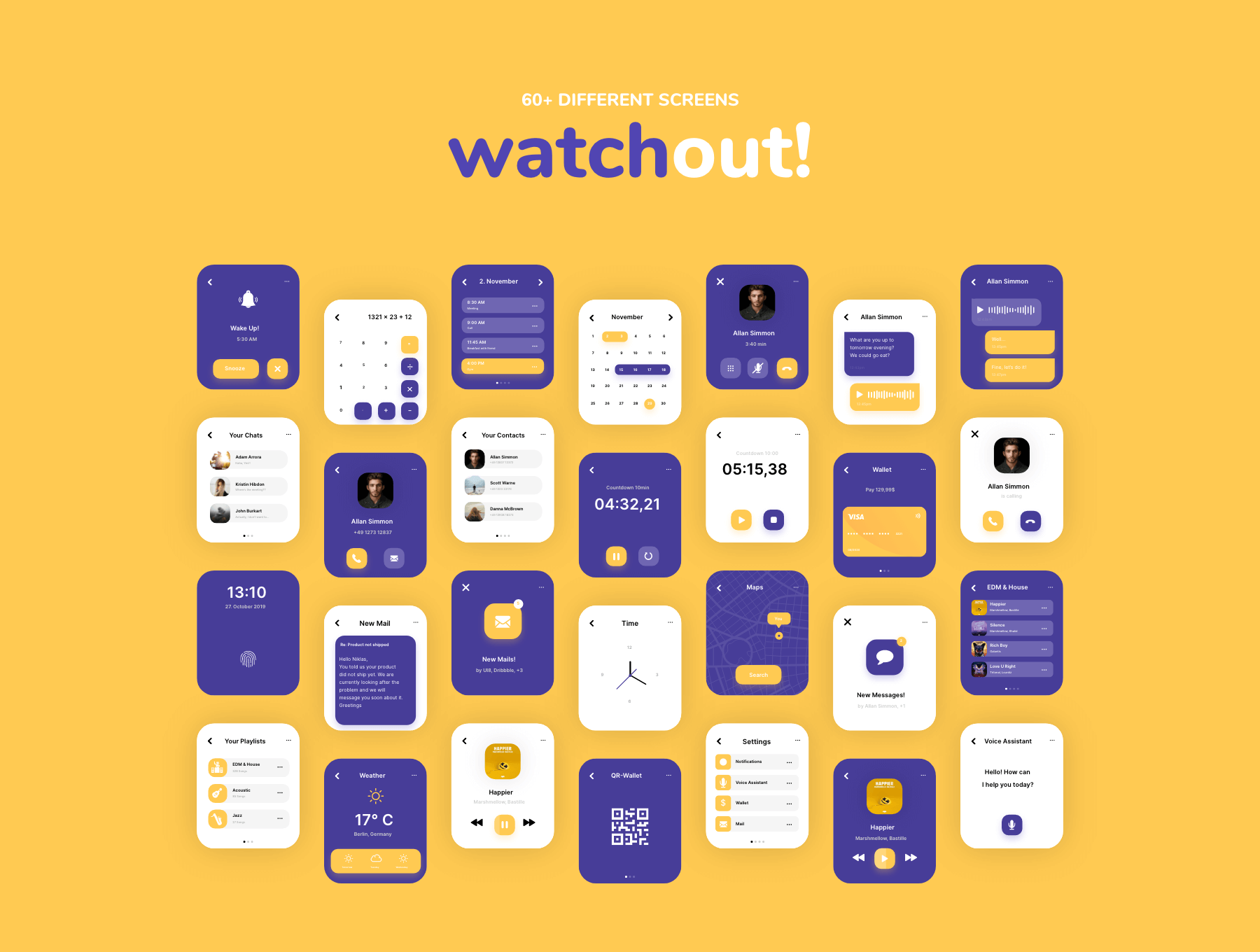 Apple Watch智能手表 UI 设计模板套件 xd源文件素材下载插图3
