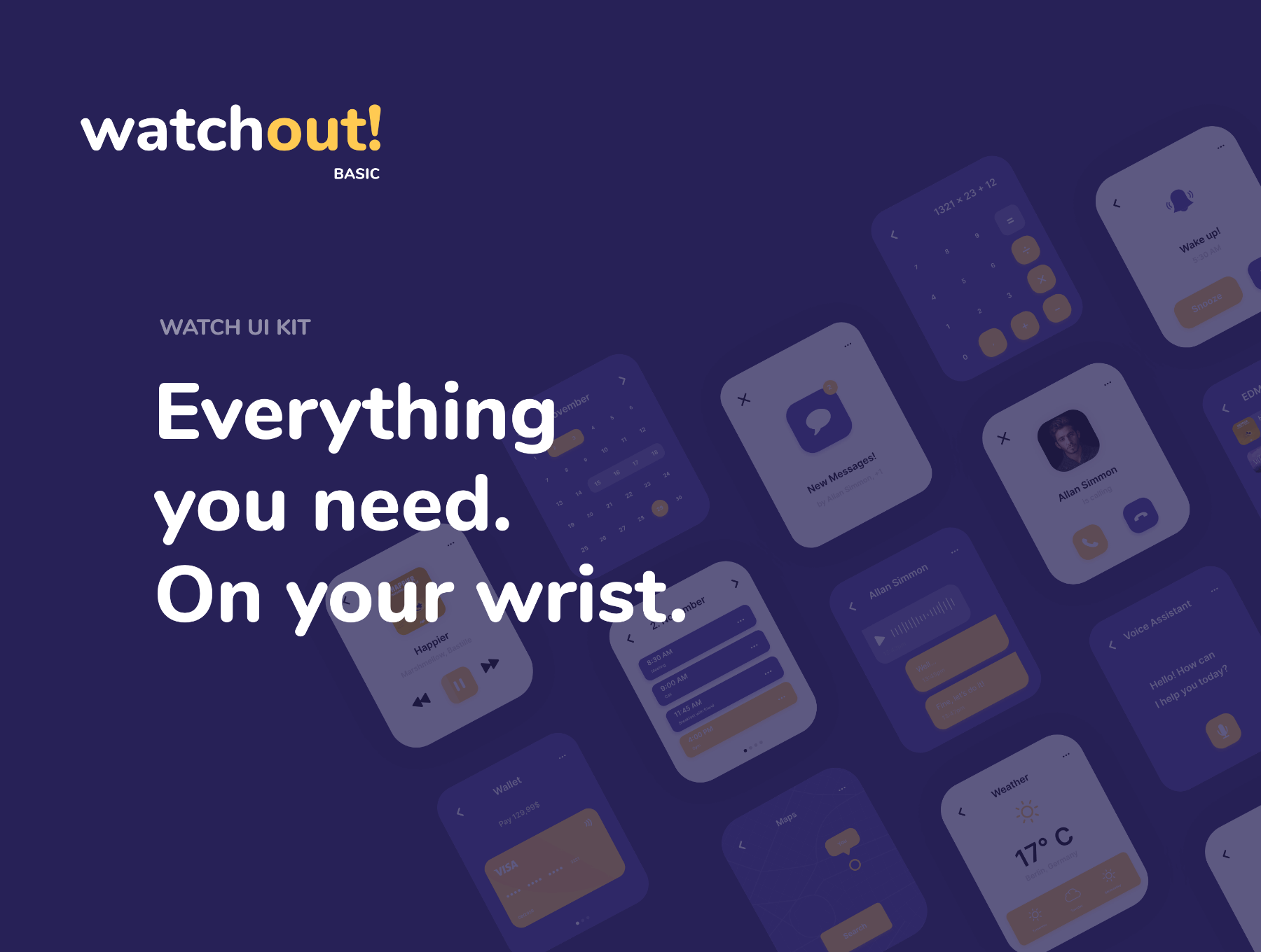 Apple Watch智能手表 UI 设计模板套件 xd源文件素材下载插图6