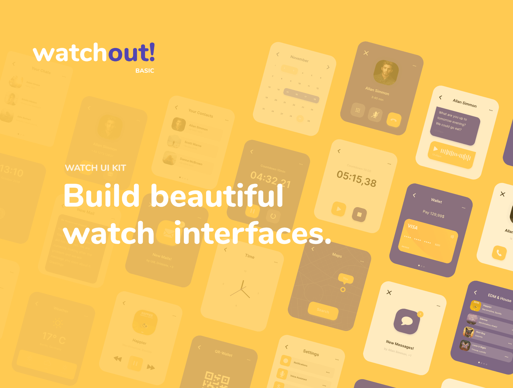 Apple Watch智能手表 UI 设计模板套件 xd源文件素材下载插图7