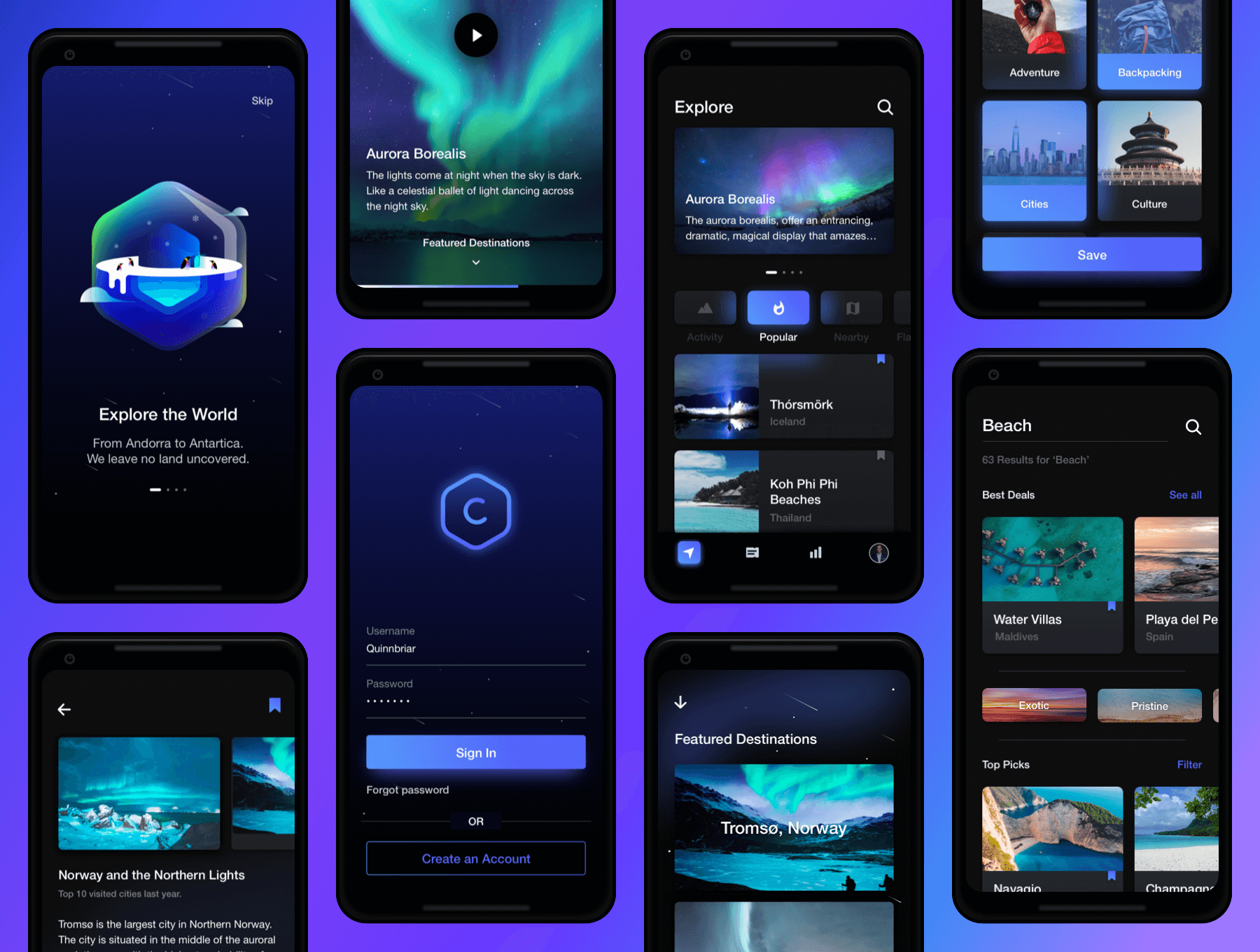 旅行和飞行 Android UI 设计模板套件 Sketch源文件素材下载插图2