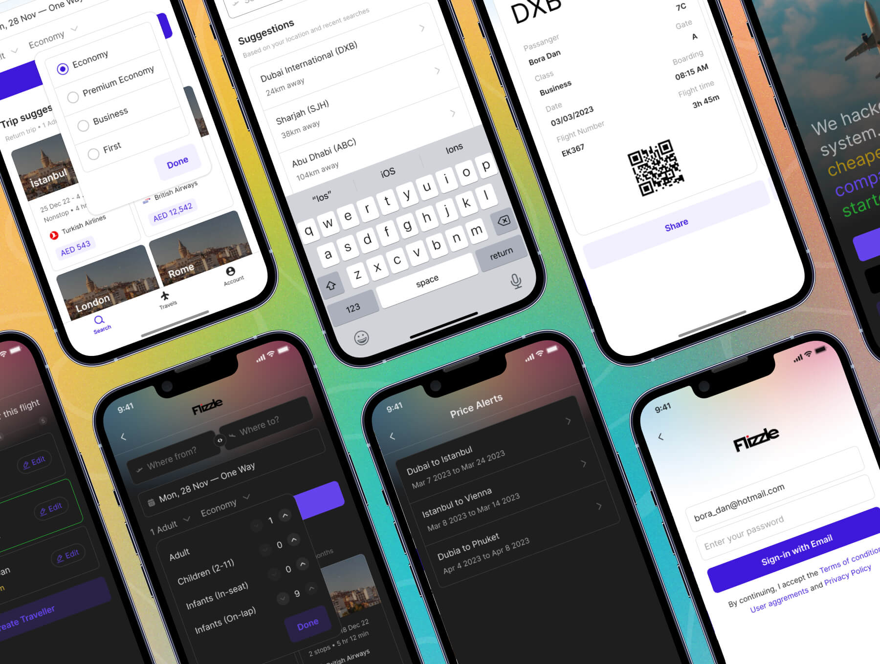 航班预订项目的开发设计系统和 UI 设计模板套件库 Figma源文件素材下载插图1