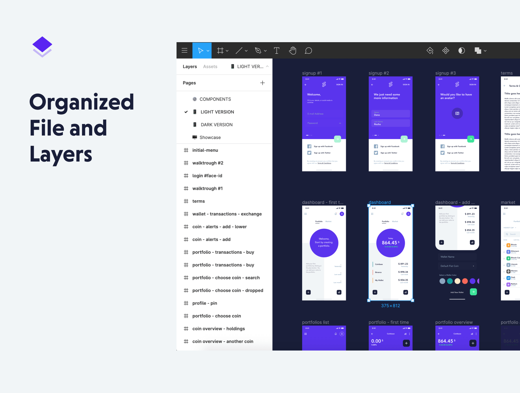 加密货币移动APP用户界面UI设计模板工具包 Figma源文件素材下载插图2