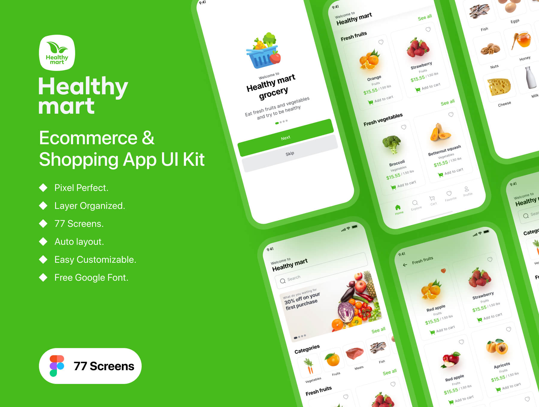 70+杂货APP小程序应用iOS Ui Kit Figma用户界面设计模板工具包 源文件素材下载插图