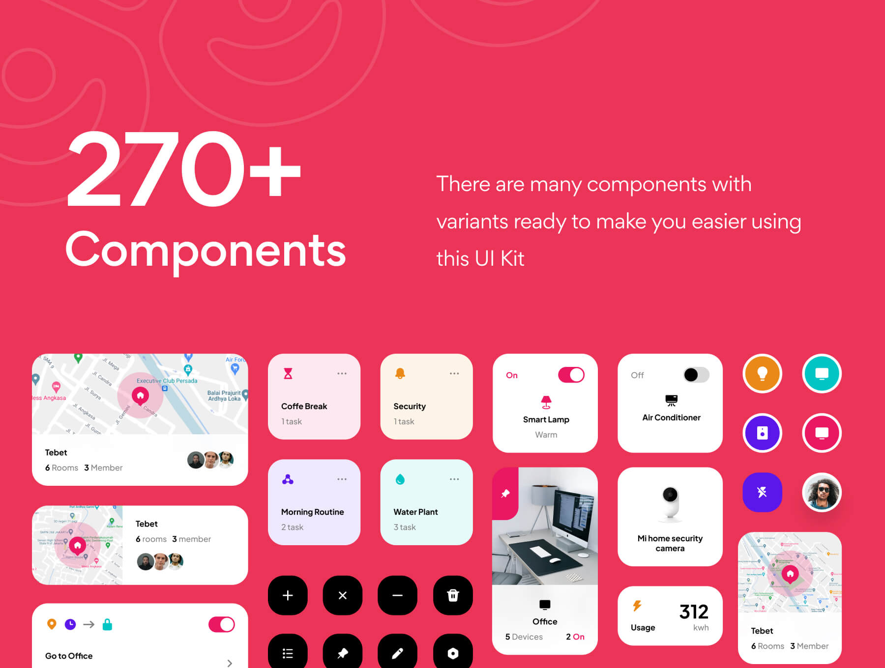60+智能家居APP小程序应用 UI 用户界面设计模板套件 Figma源文件素材下载插图2