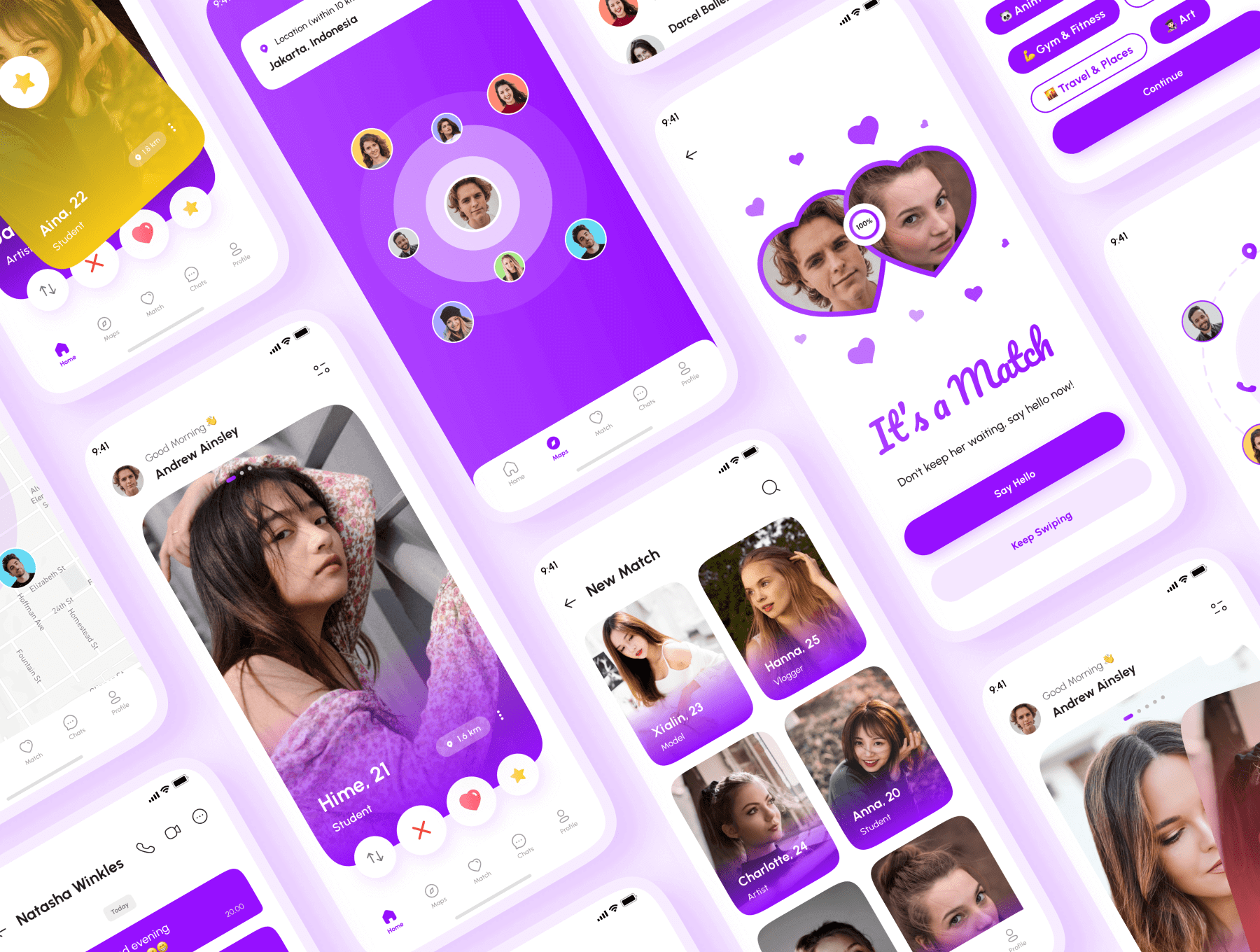 约会应用程序 UI 设计模板工具包 Figma源文件素材下载插图6