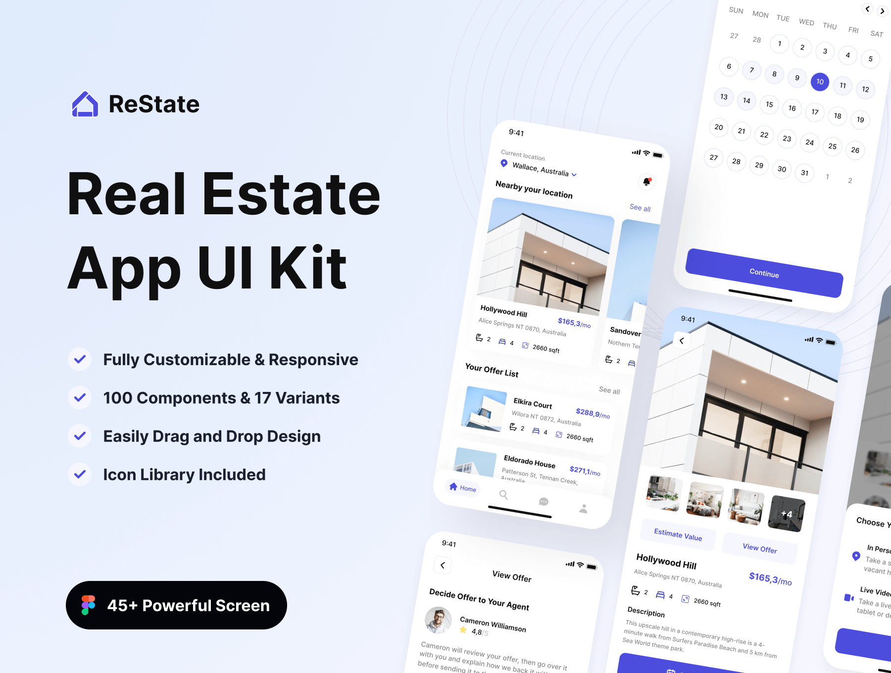 房地产移动APP小程序应用UI用户界面设计模板 Figma源文件素材下载插图