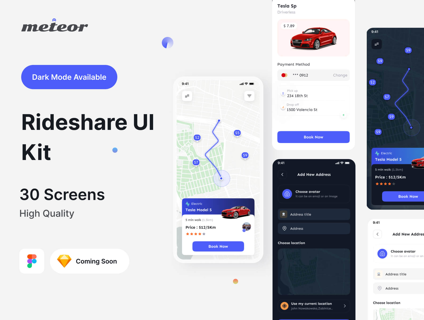 拼车APP小程序应用程序 UI 用户界面设计模板套件 Figma 资源文件下载插图