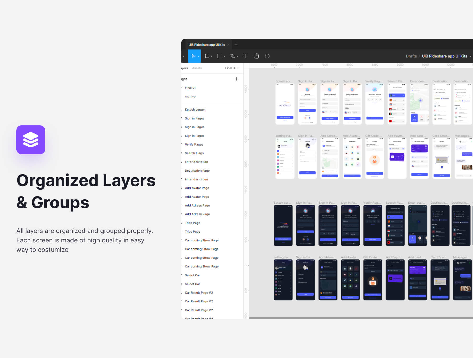 拼车APP小程序应用程序 UI 用户界面设计模板套件 Figma 资源文件下载插图3