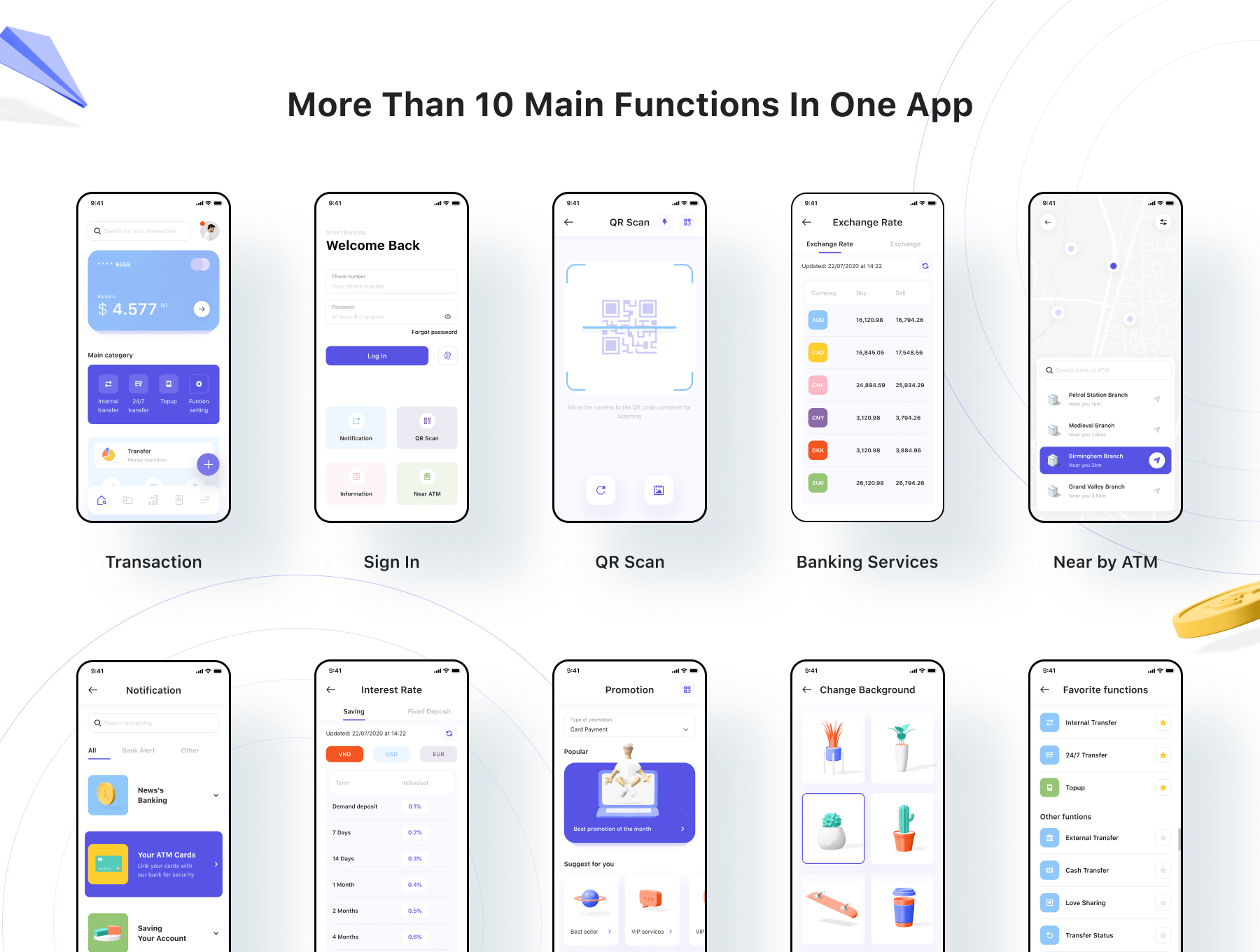 智能银行财务管理 UI 用户界面设计模板套件 Figma源文件素材下载