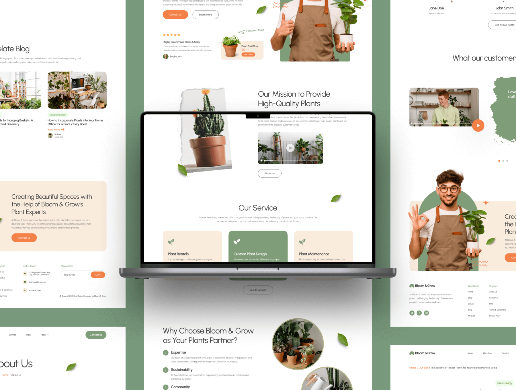 植物商店和服务 Web UI用户界面设计模板 HTML代码 和 Figma素材文件免费下载插图3