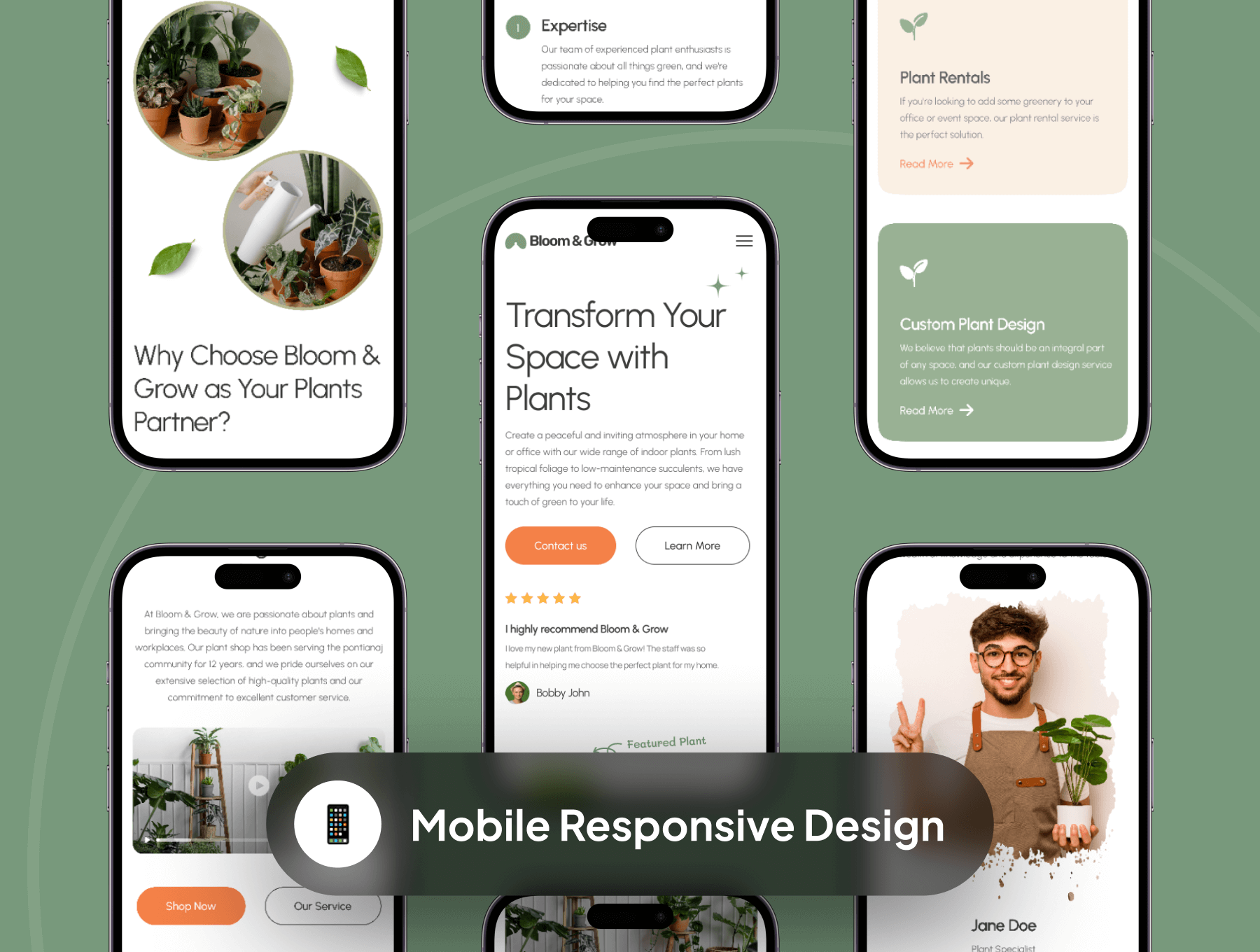 植物商店和服务 Web UI用户界面设计模板 HTML代码 和 Figma素材文件免费下载插图4