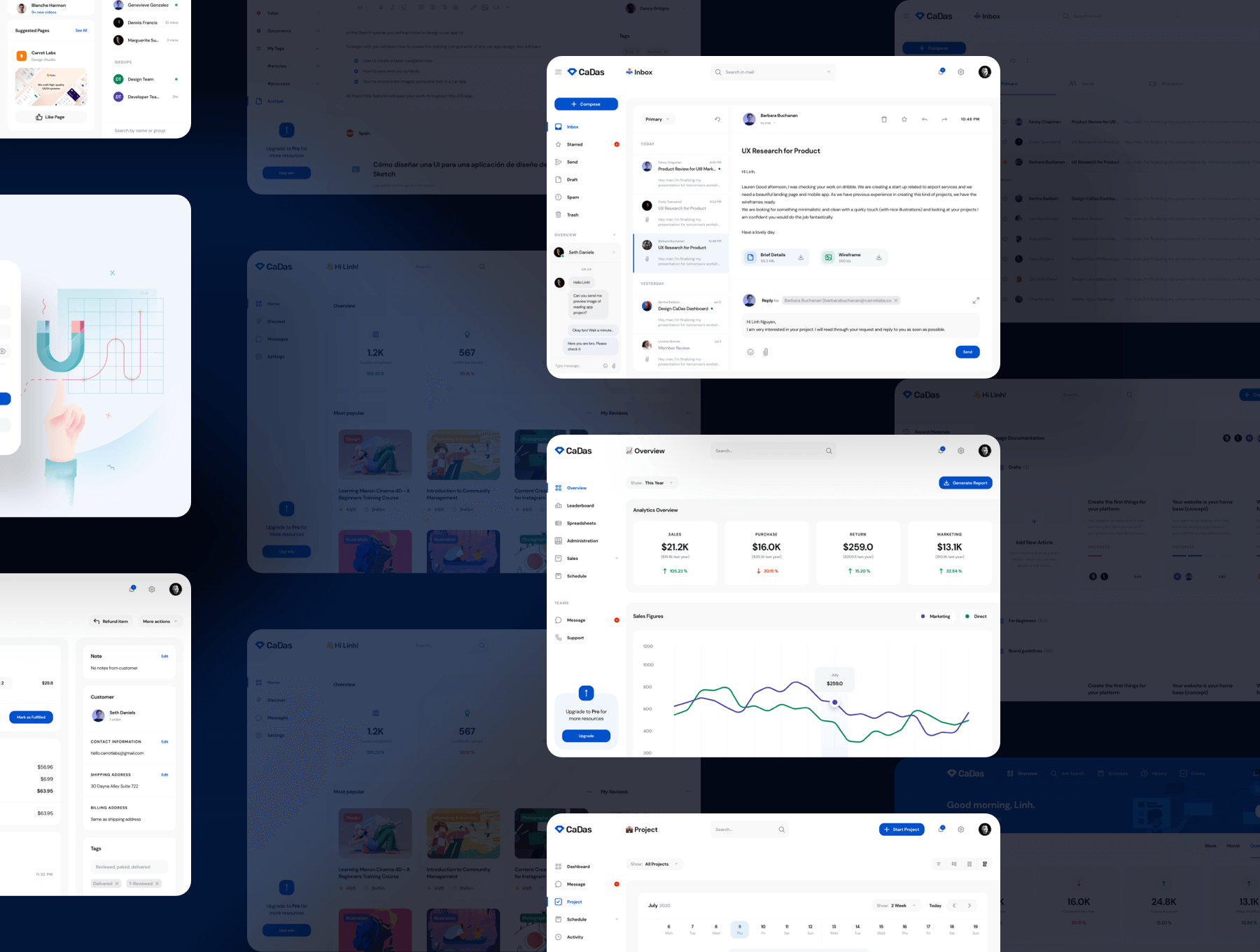 120+多用途B端后台 Dashboard仪表板 UI 用户界面设计模板套件 Sketch, Figma源文件素材下载插图3